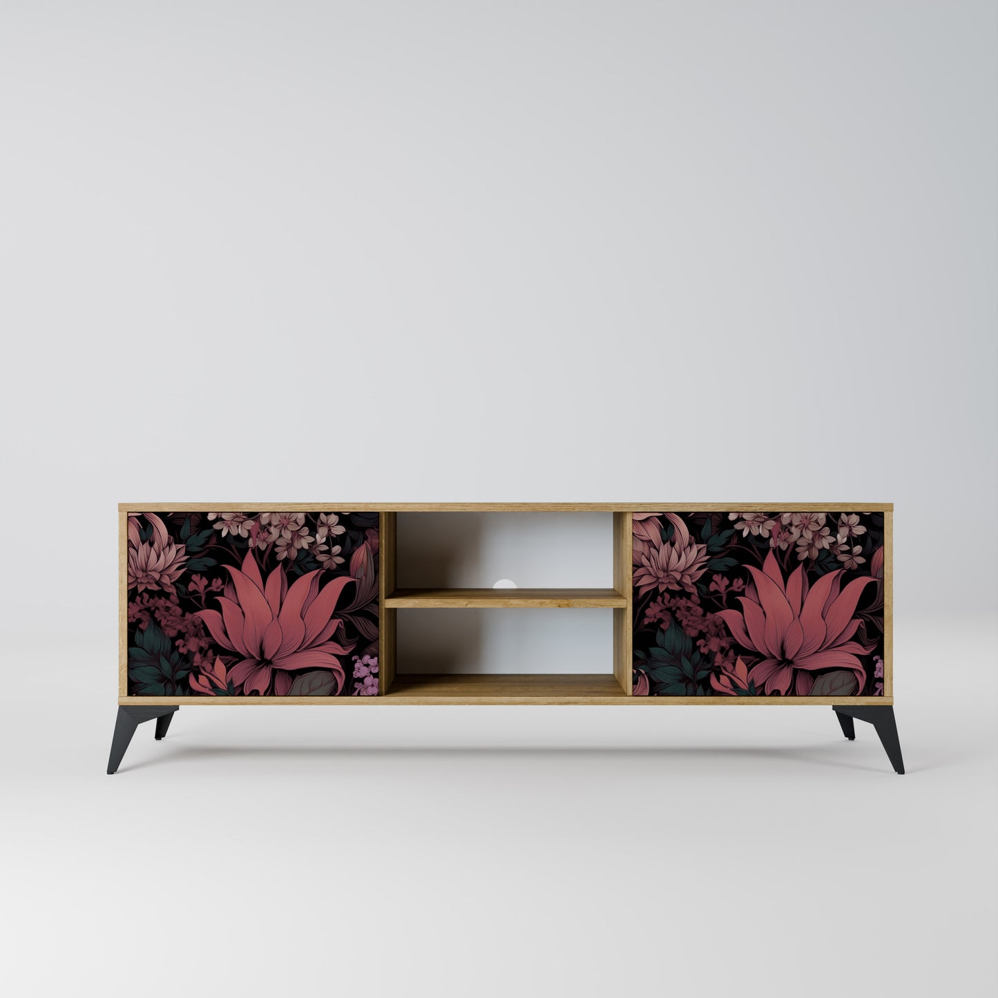 Mobile TV a 2 ante FLORAL WHISPER in effetto rovere