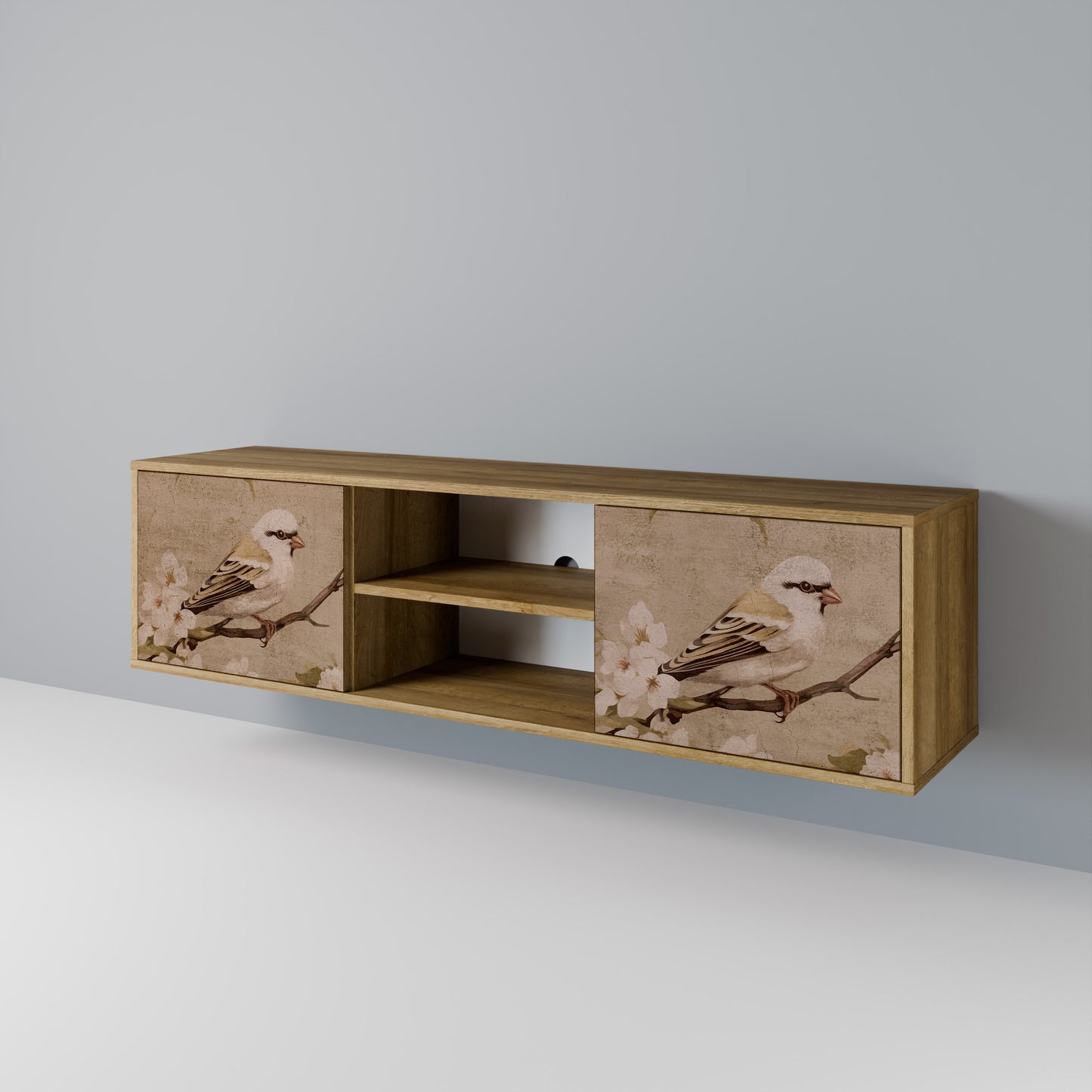 Porta TV PETAL DISTINGUISH a 2 ante in effetto rovere