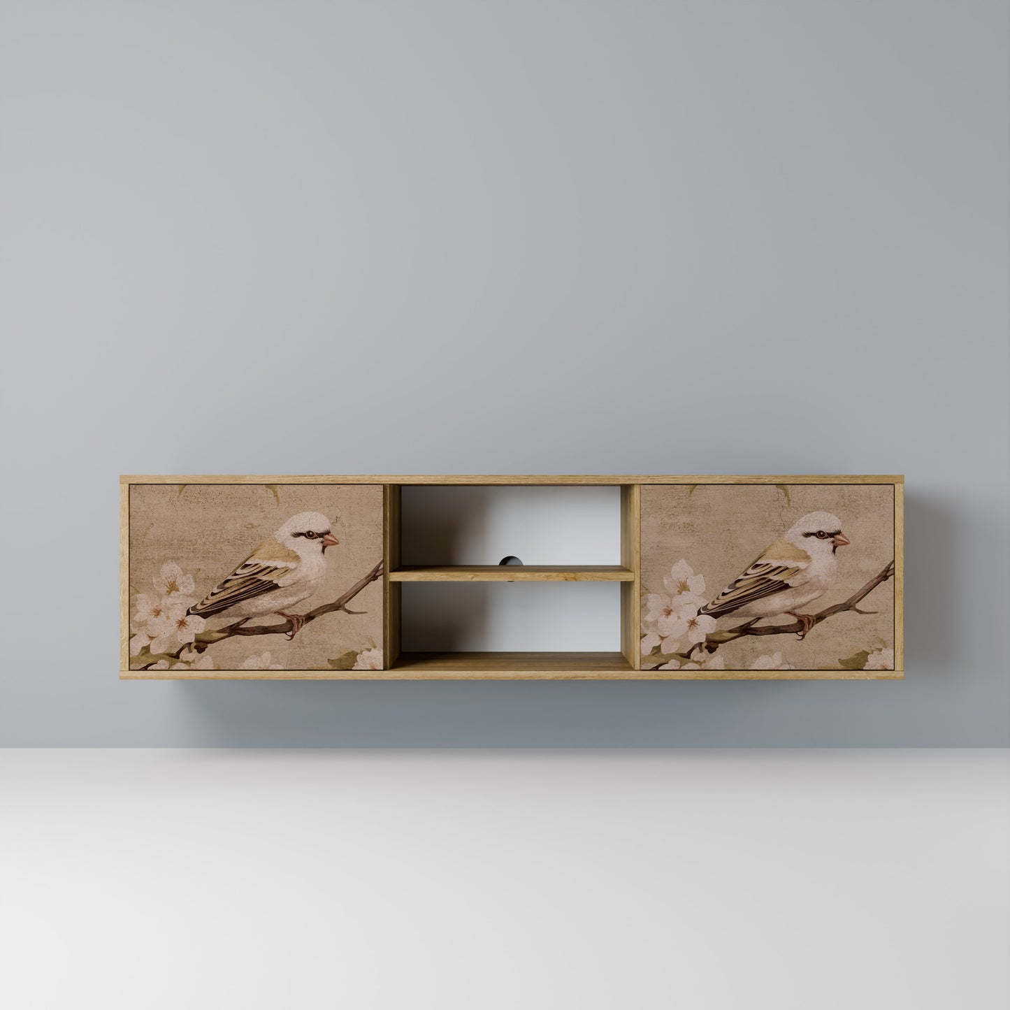 Porta TV PETAL DISTINGUISH a 2 ante in effetto rovere