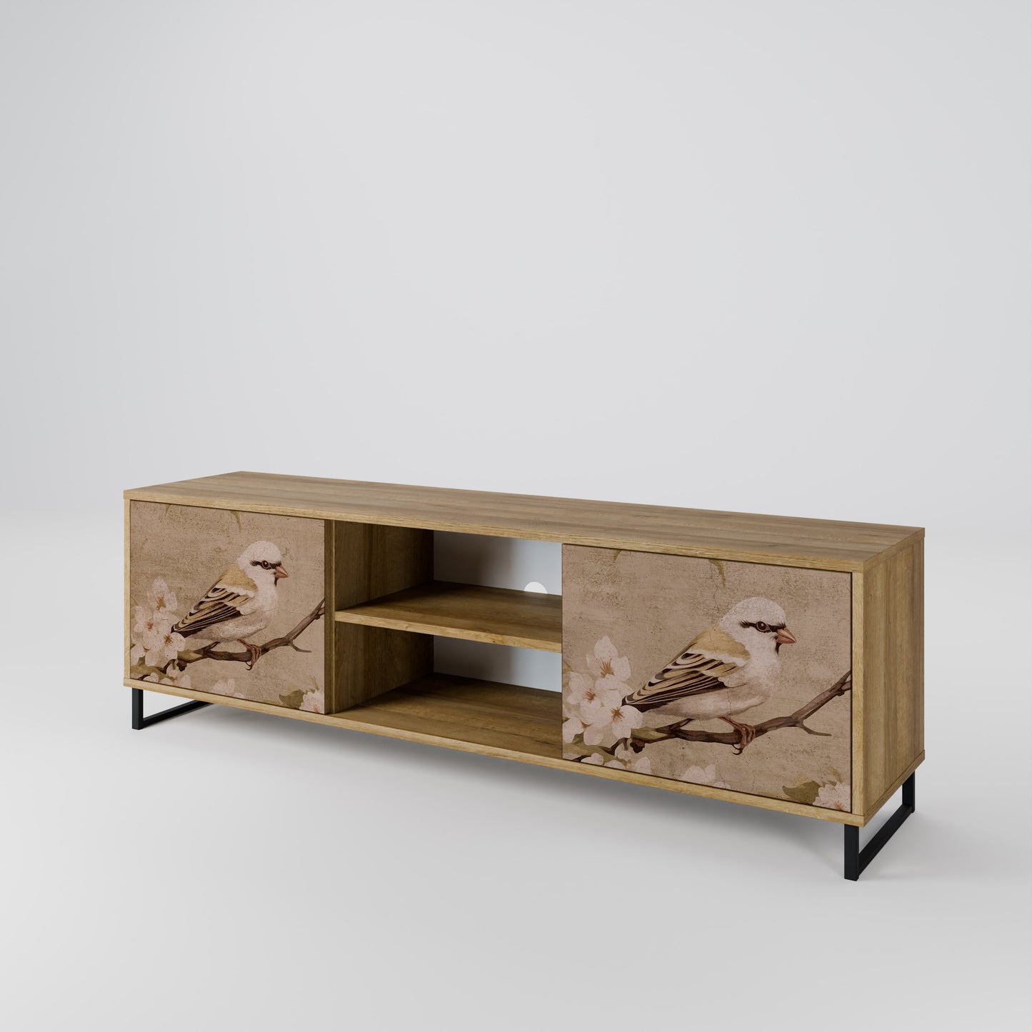 Porta TV PETAL DISTINGUISH a 2 ante in effetto rovere