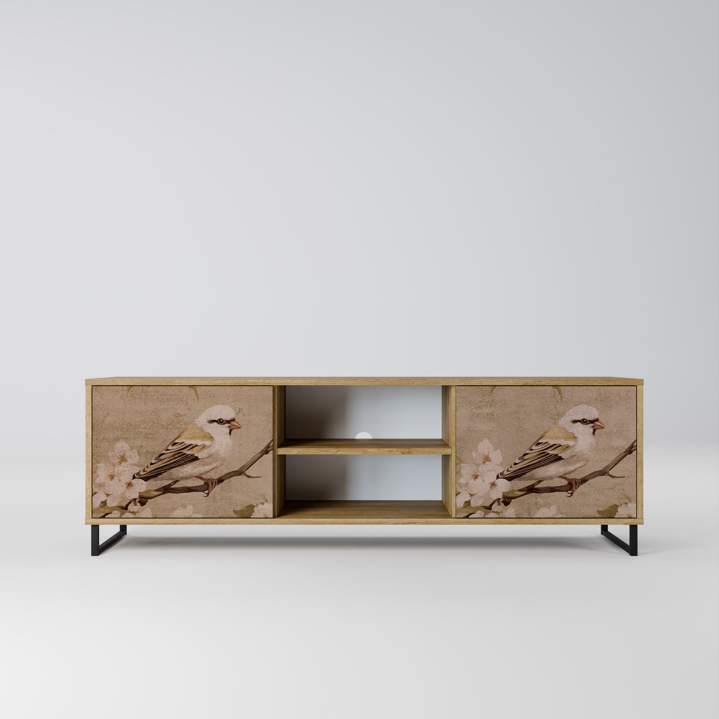 Porta TV PETAL DISTINGUISH a 2 ante in effetto rovere