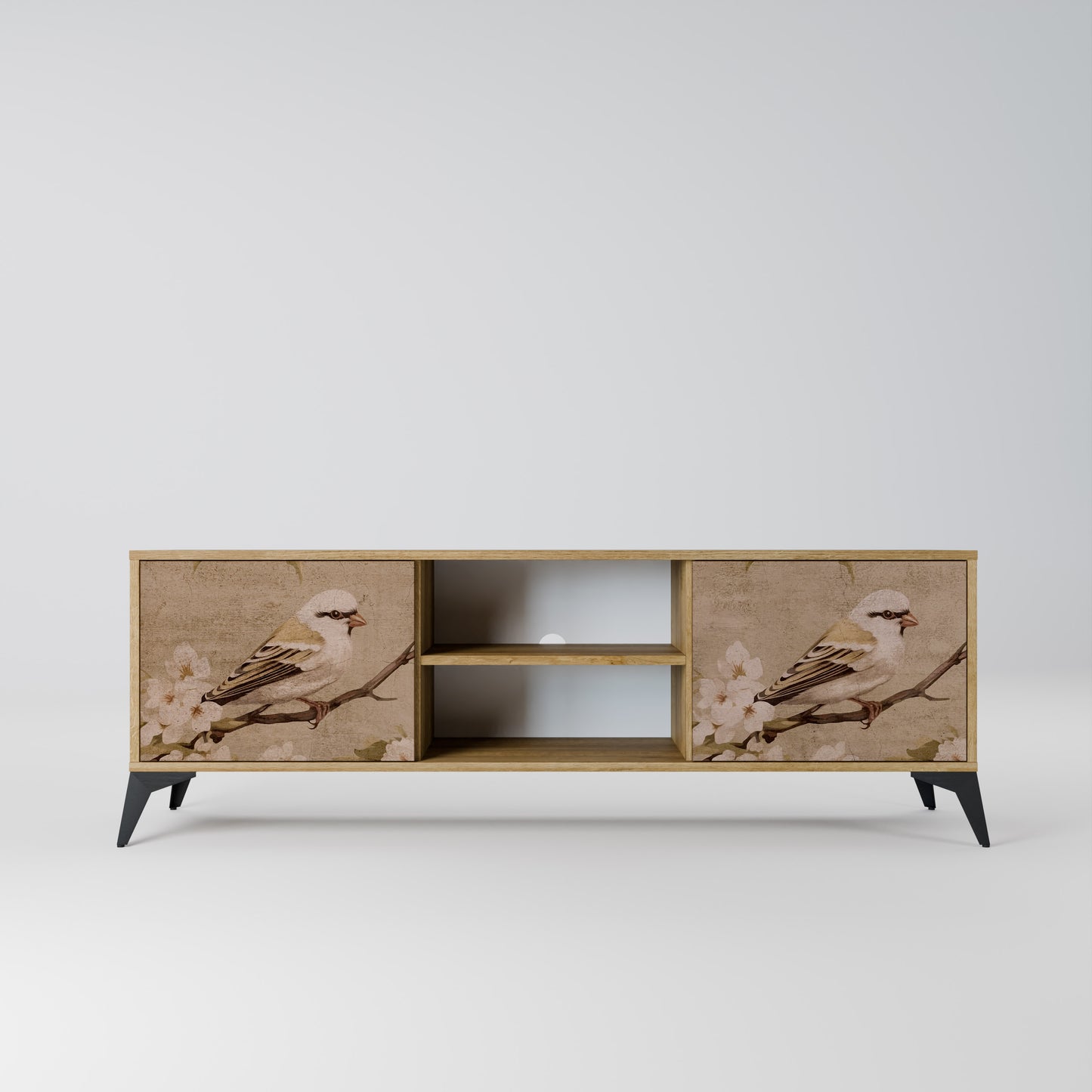Porta TV PETAL DISTINGUISH a 2 ante in effetto rovere