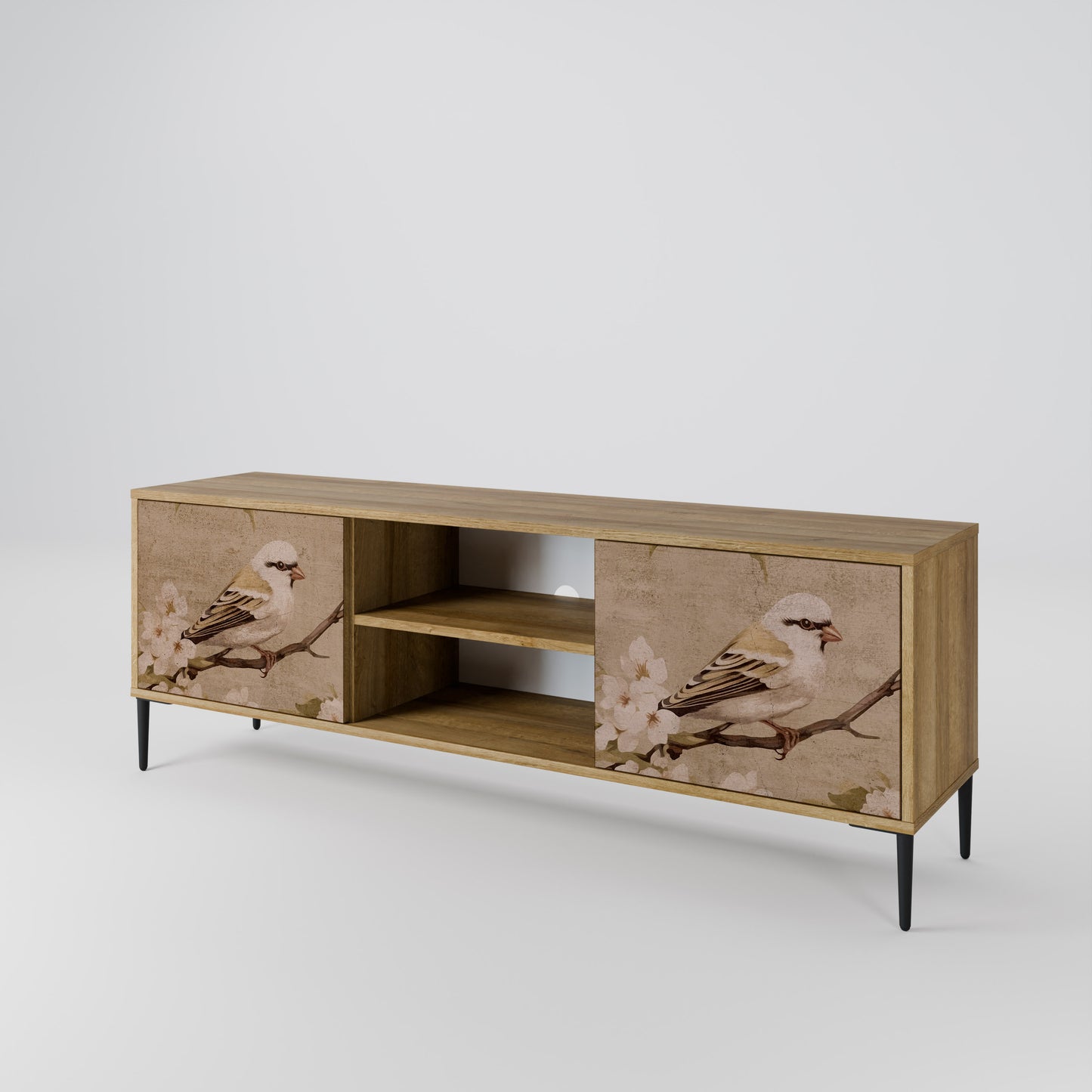 Porta TV PETAL DISTINGUISH a 2 ante in effetto rovere