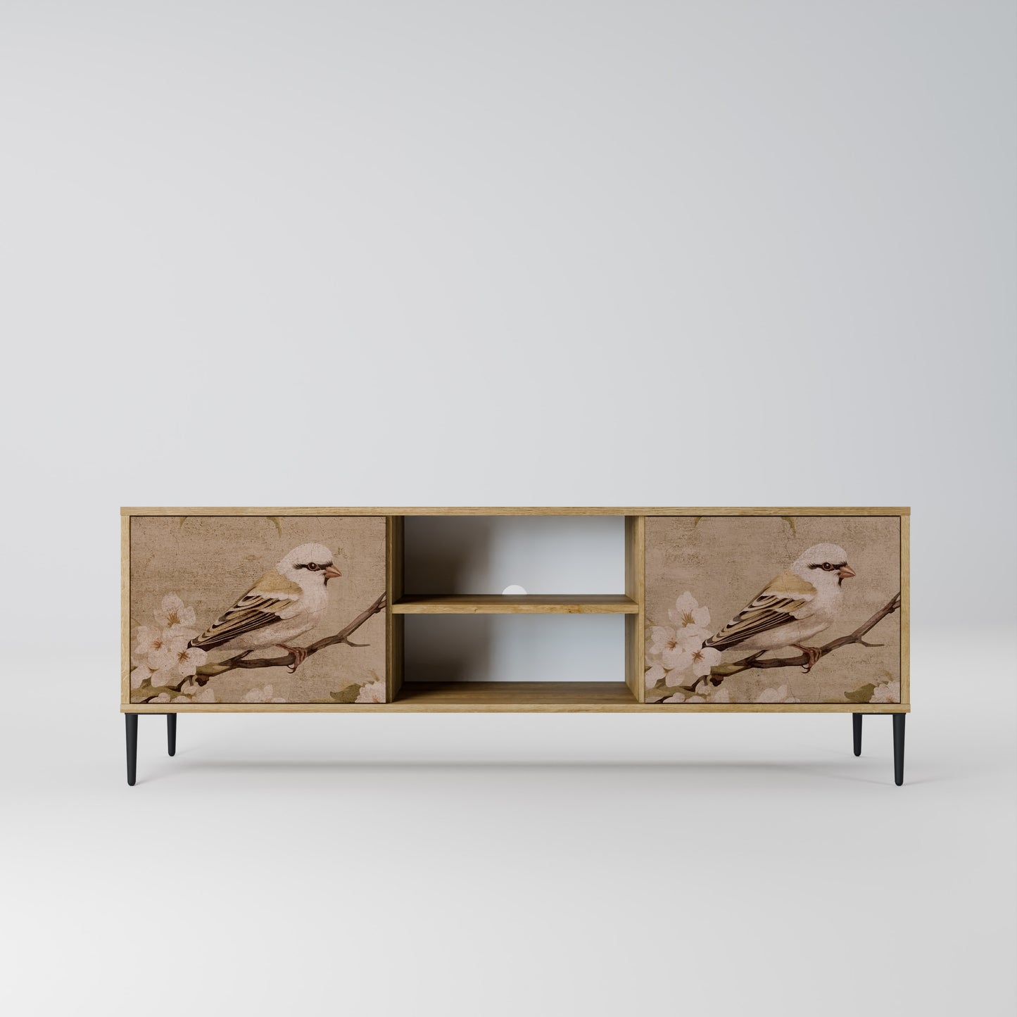 Porta TV PETAL DISTINGUISH a 2 ante in effetto rovere