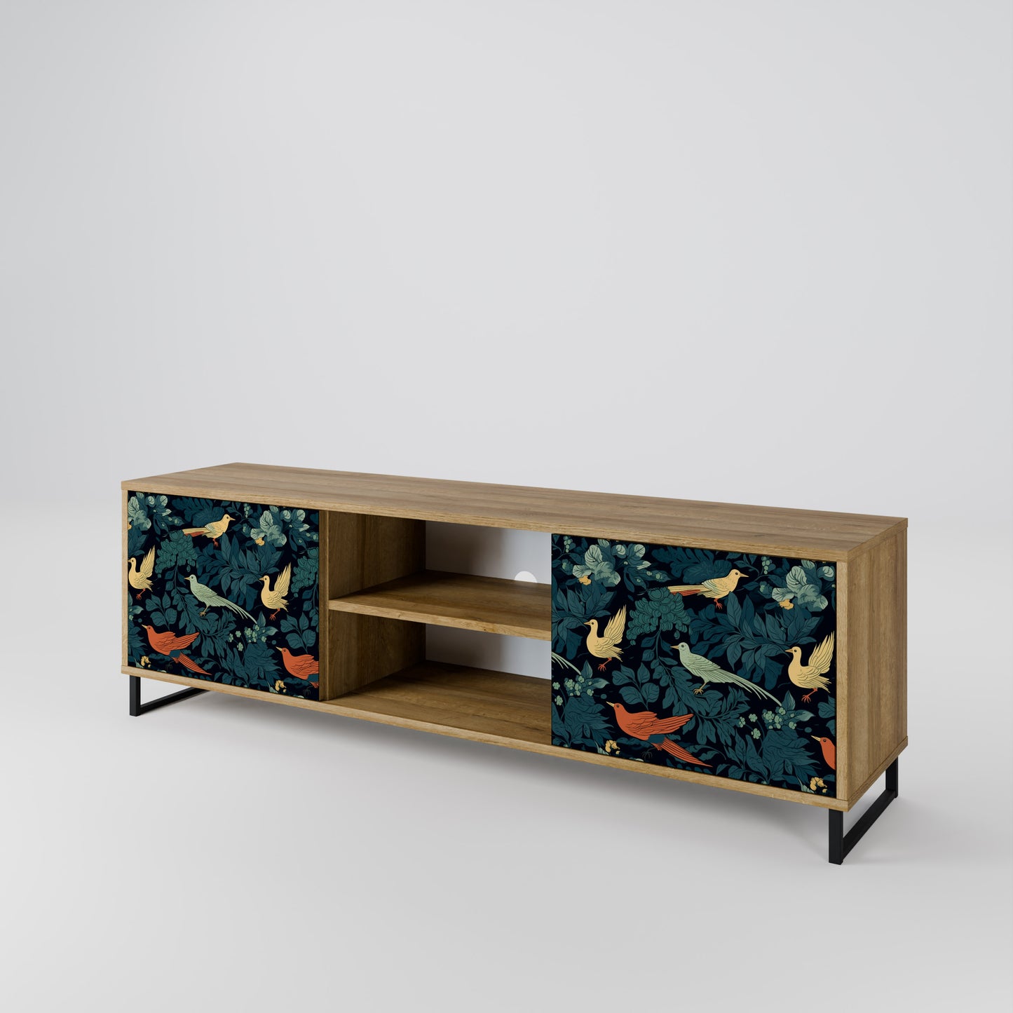 Mobile TV FOWL ORNAMENT a 2 ante in effetto rovere