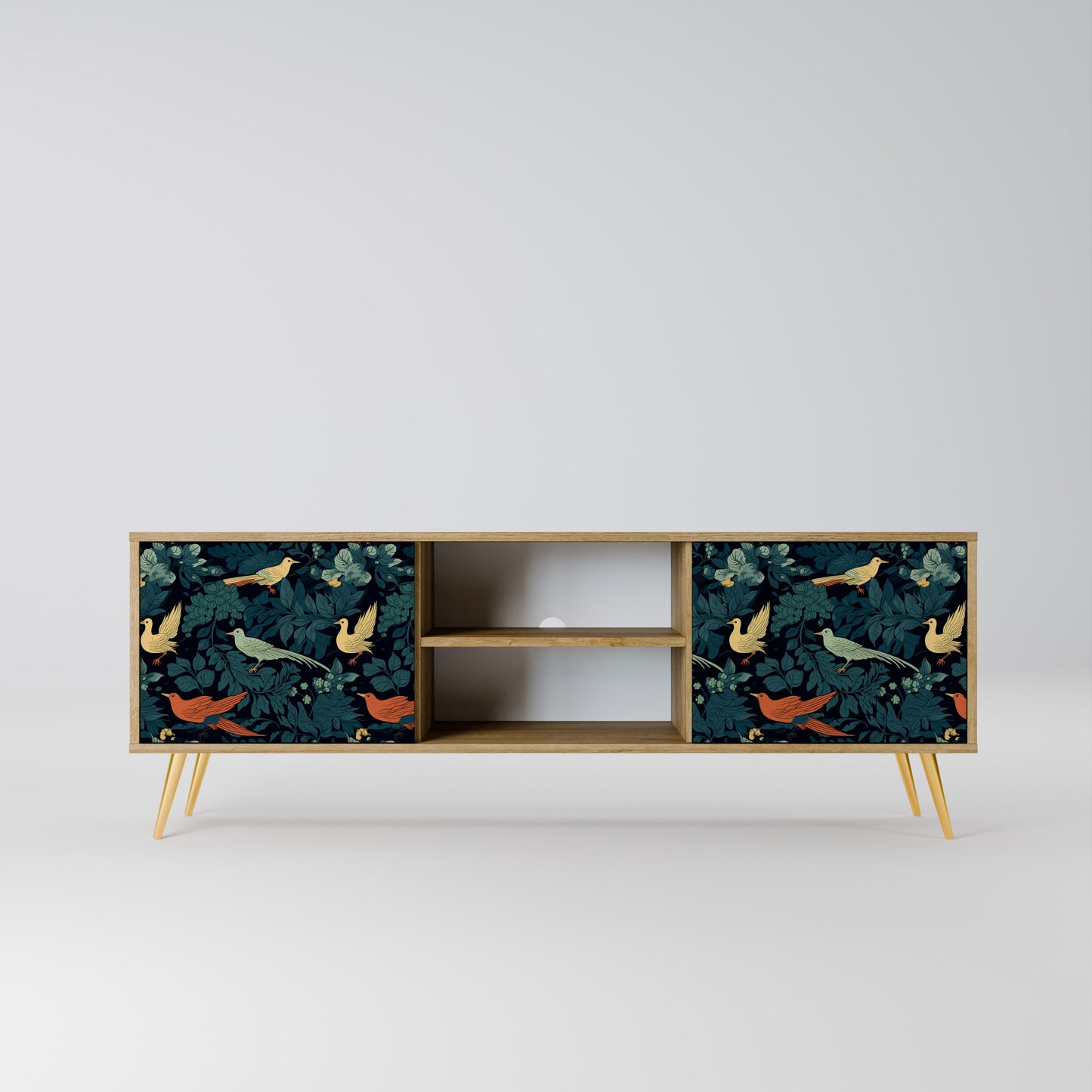 Mobile TV FOWL ORNAMENT a 2 ante in effetto rovere