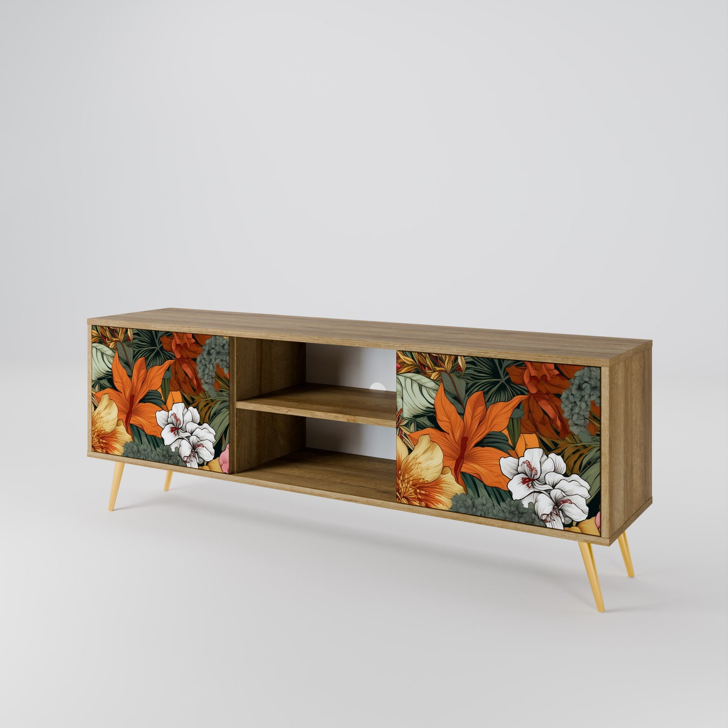 Mobile TV RADIANT FLORA a 2 ante in effetto rovere