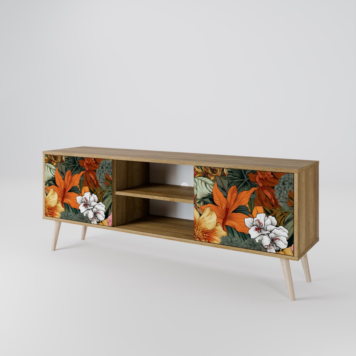 Mobile TV RADIANT FLORA a 2 ante in effetto rovere