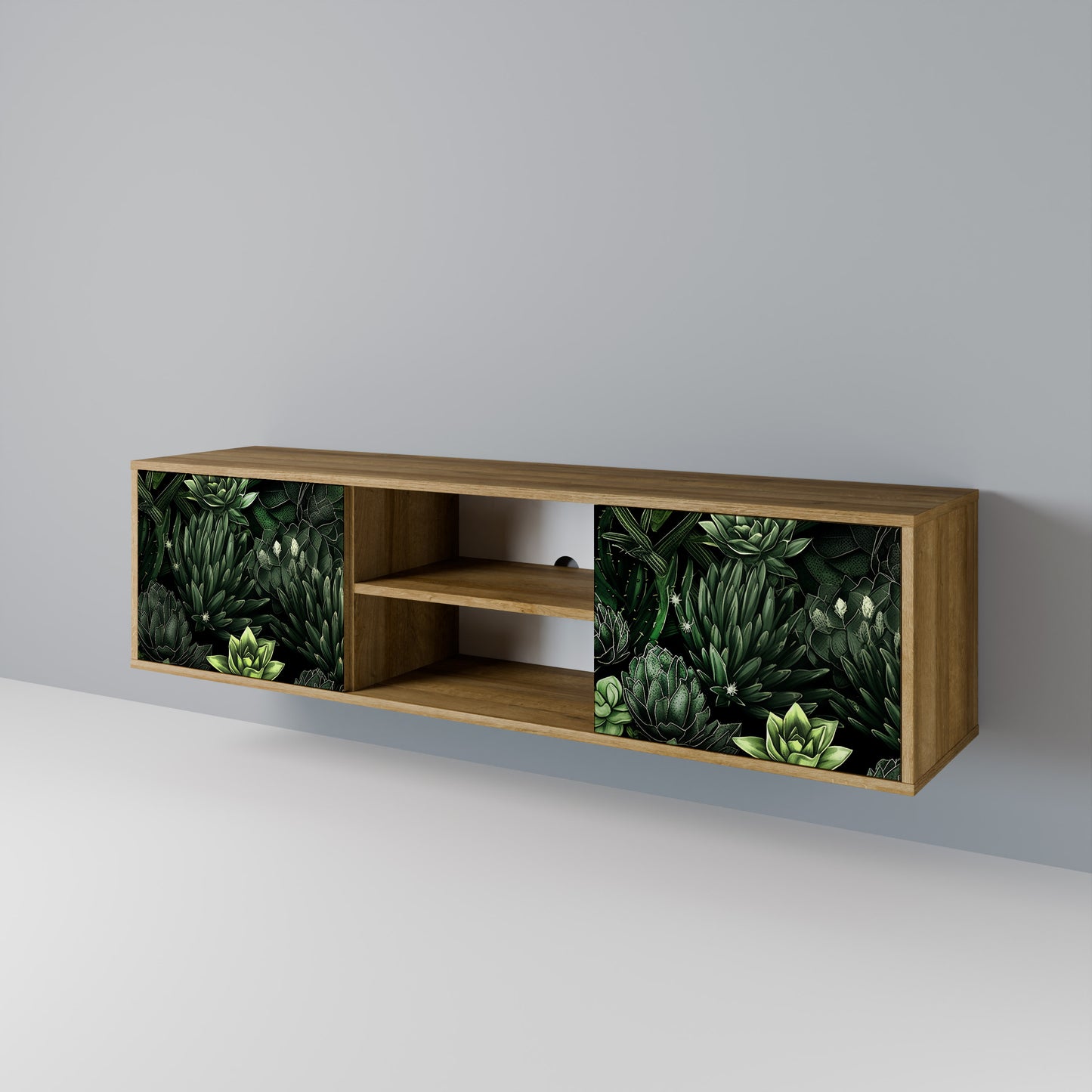 Mobile TV SUCCULENT JUNGLE a 2 ante in effetto rovere
