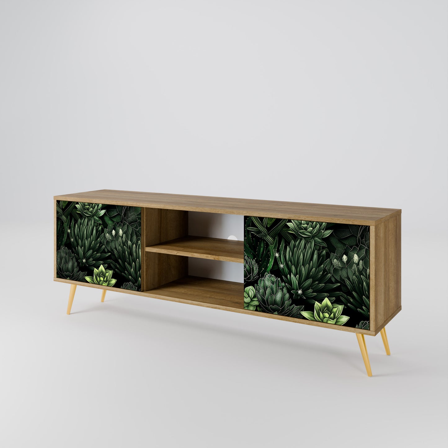 Mobile TV SUCCULENT JUNGLE a 2 ante in effetto rovere
