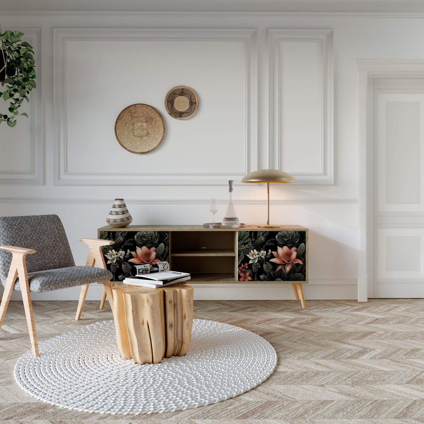 Mobile TV a 2 ante SECRET VERDURE in effetto rovere