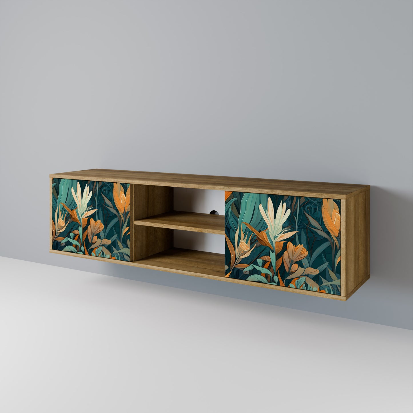 Mobile TV FLORAL SERENITY a 2 ante in effetto rovere
