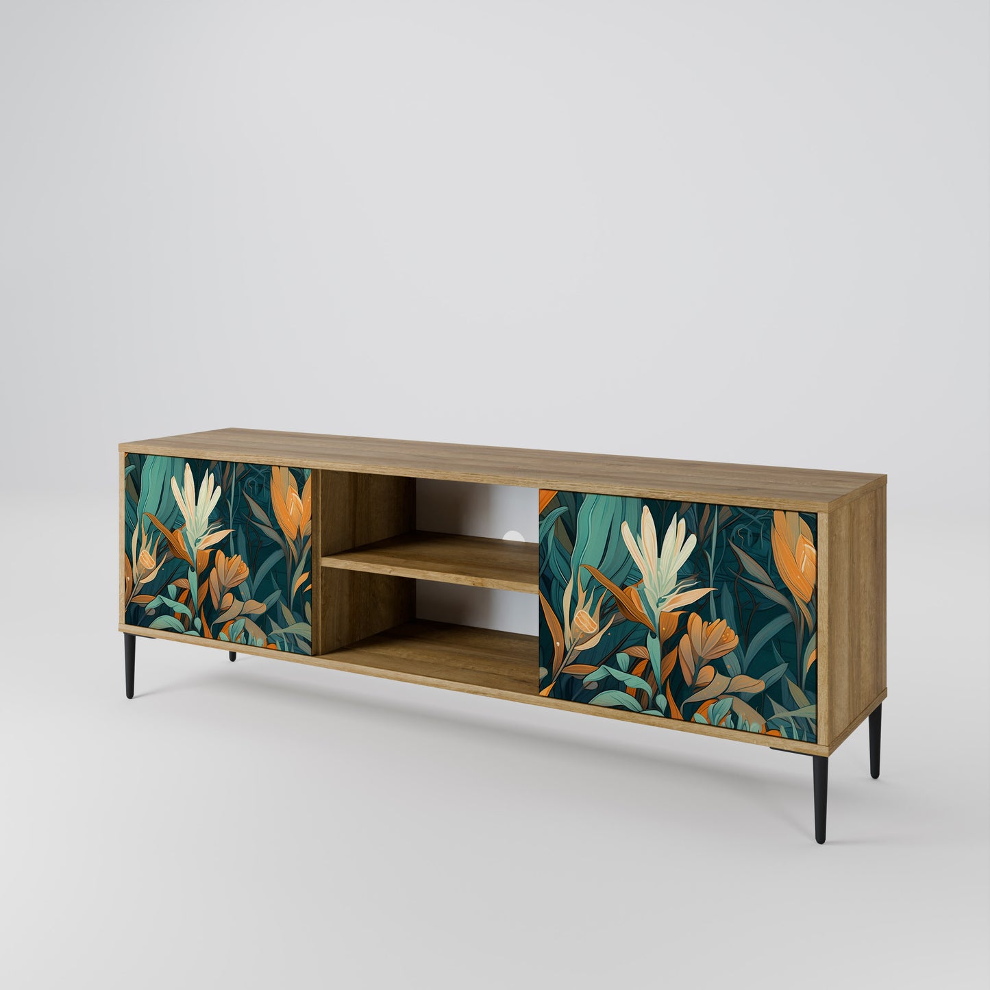 Mobile TV FLORAL SERENITY a 2 ante in effetto rovere