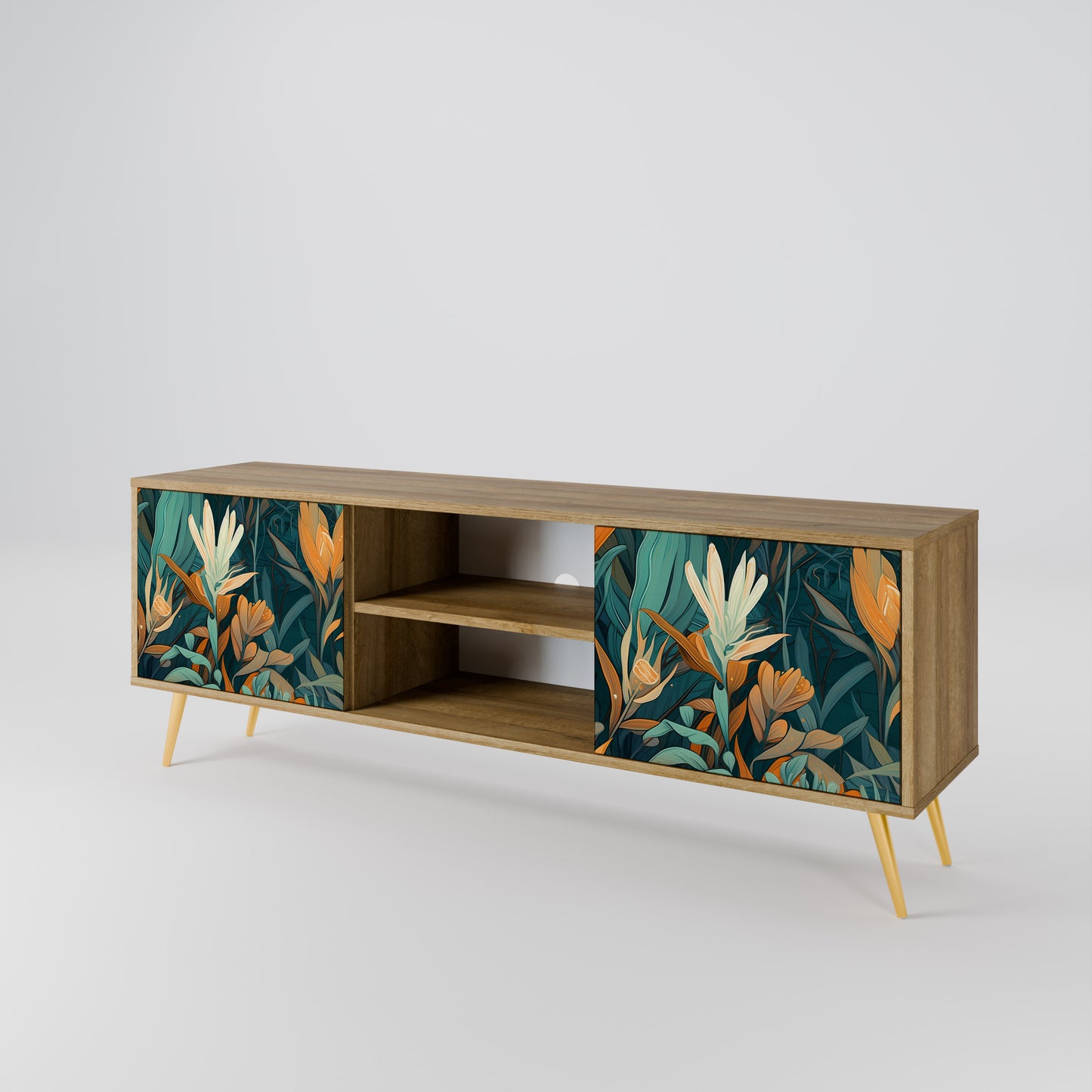 Mobile TV FLORAL SERENITY a 2 ante in effetto rovere