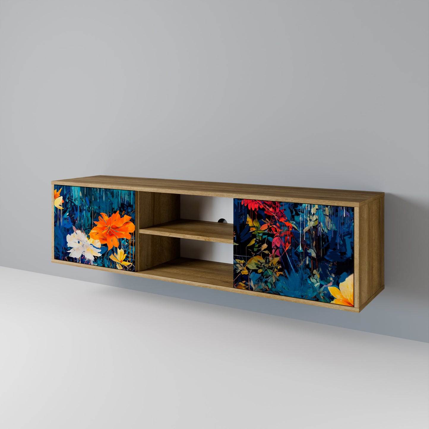 Mobile TV a 2 ante MIDNIGHT BLOSSOM in effetto rovere