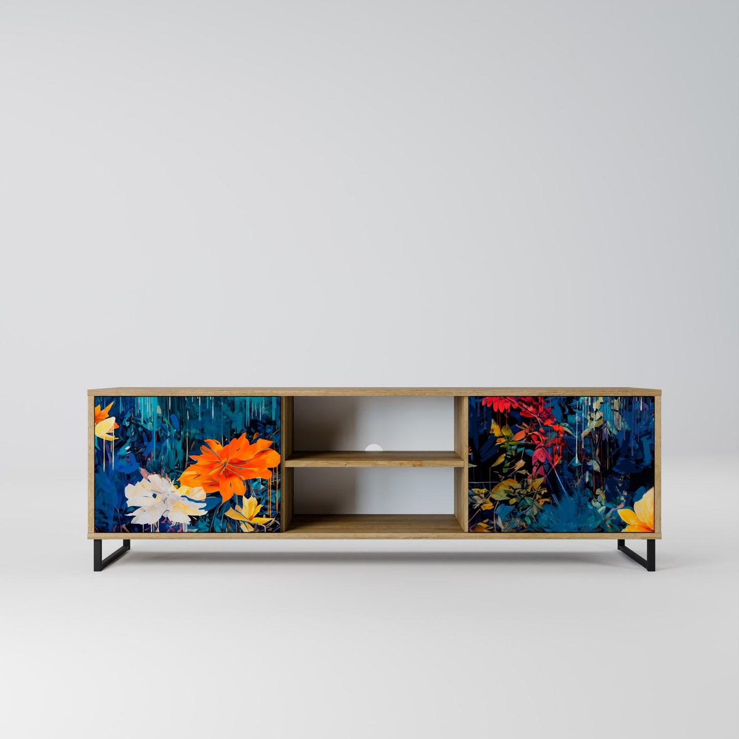 Mobile TV a 2 ante MIDNIGHT BLOSSOM in effetto rovere