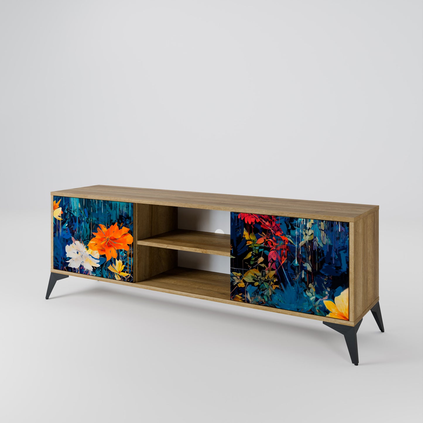 Mobile TV a 2 ante MIDNIGHT BLOSSOM in effetto rovere