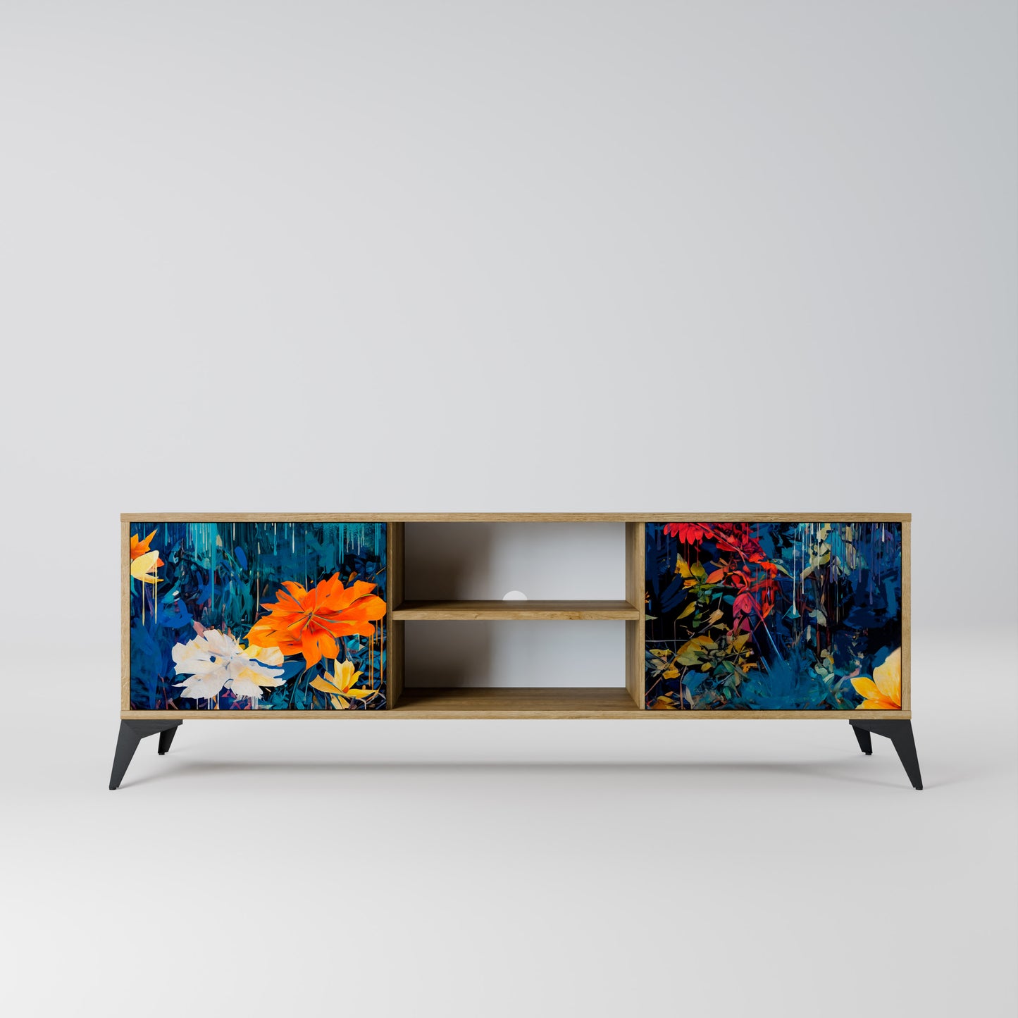 Mobile TV a 2 ante MIDNIGHT BLOSSOM in effetto rovere