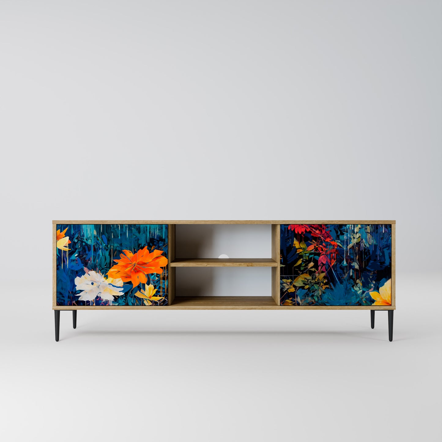 Mobile TV a 2 ante MIDNIGHT BLOSSOM in effetto rovere