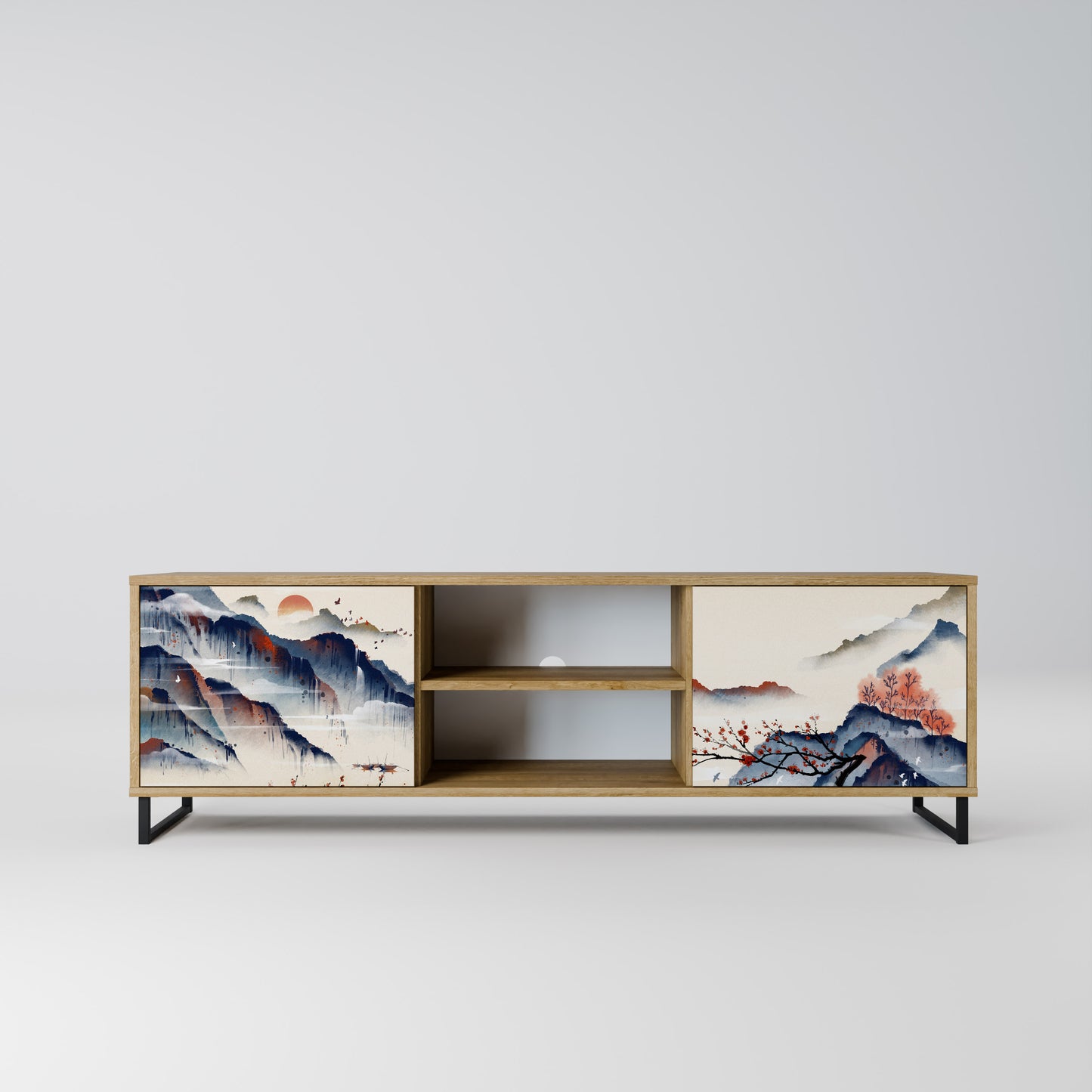 Mobile TV a 2 ante JAPANESE LANDSCAPE in effetto rovere