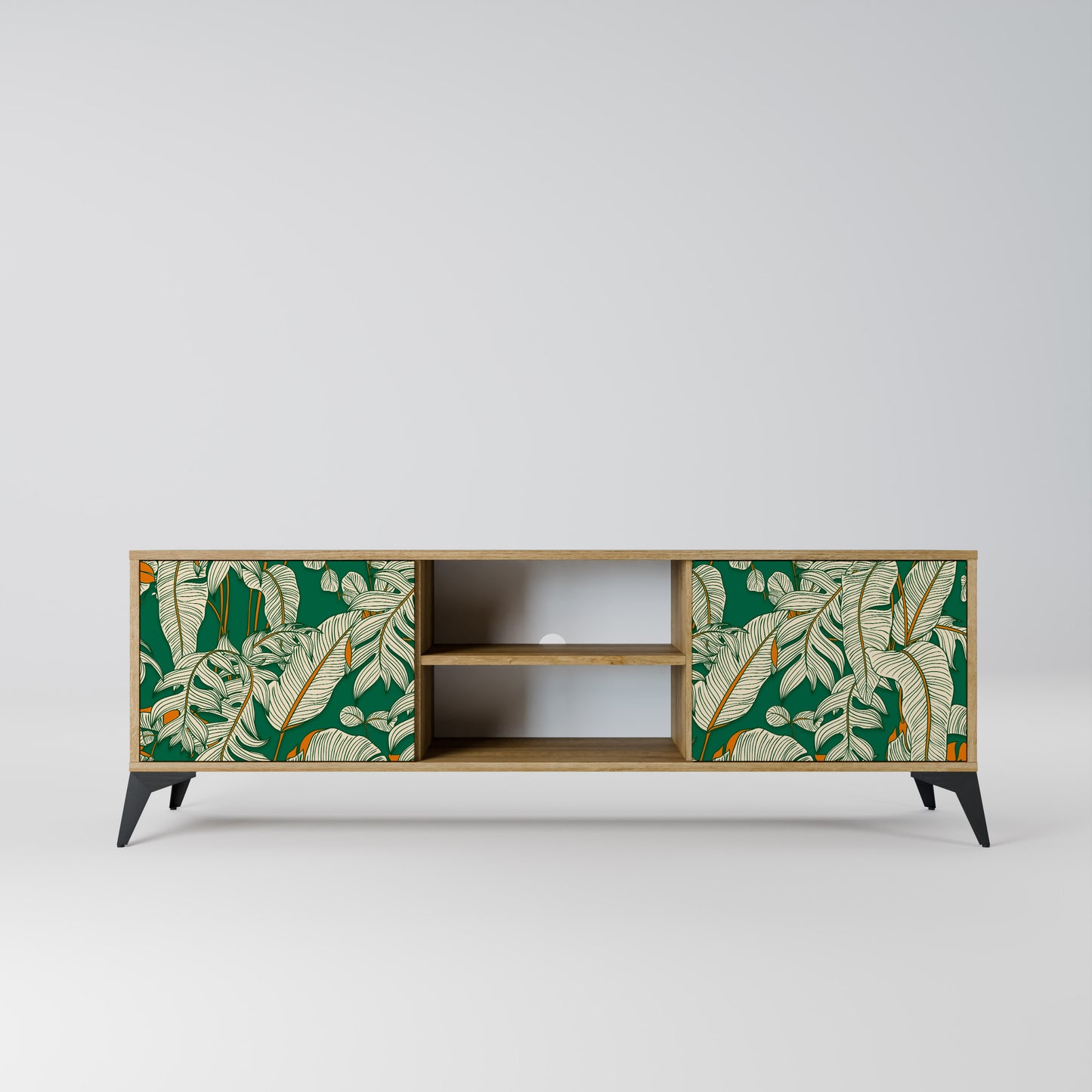 VERDANT PLEASURES 2-Door TV Stand in Oak Effect