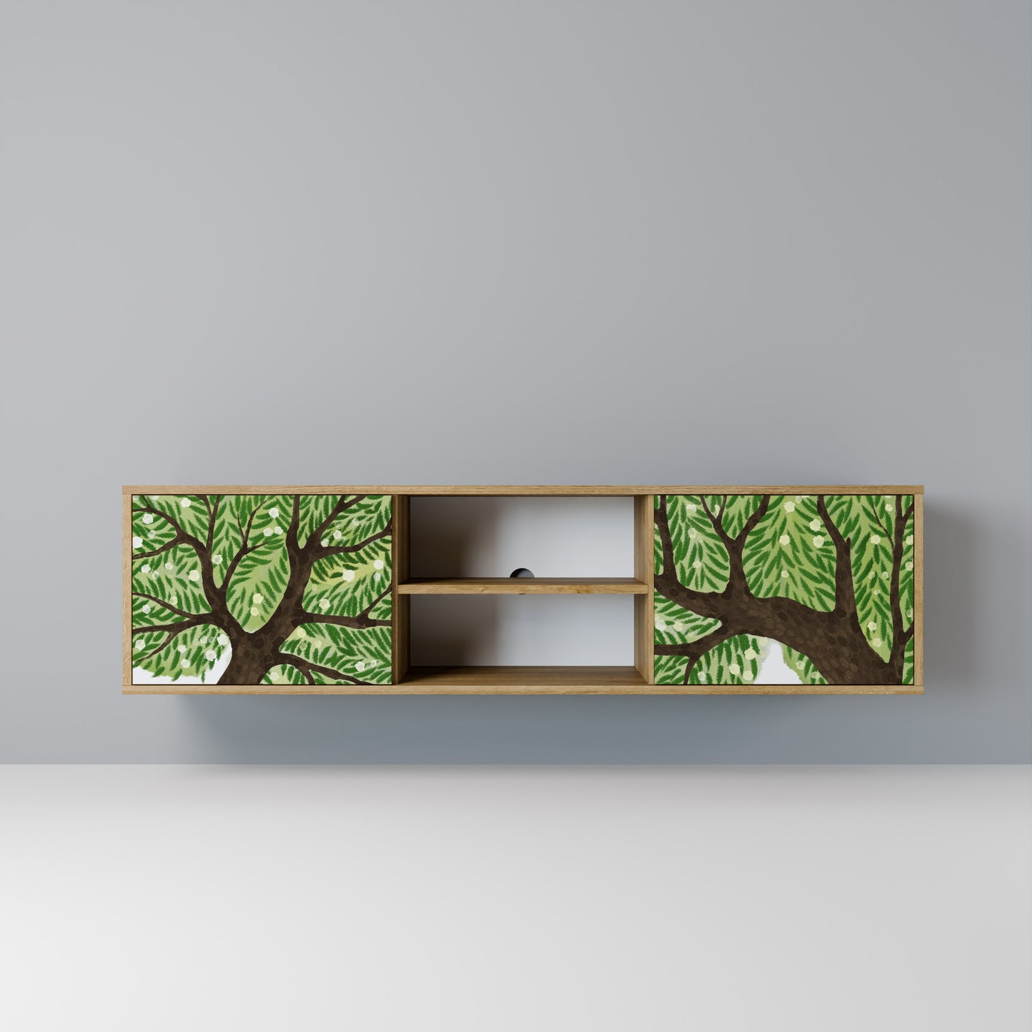 WILDERNESS DASH 2-Door TV Stand in Oak Effect