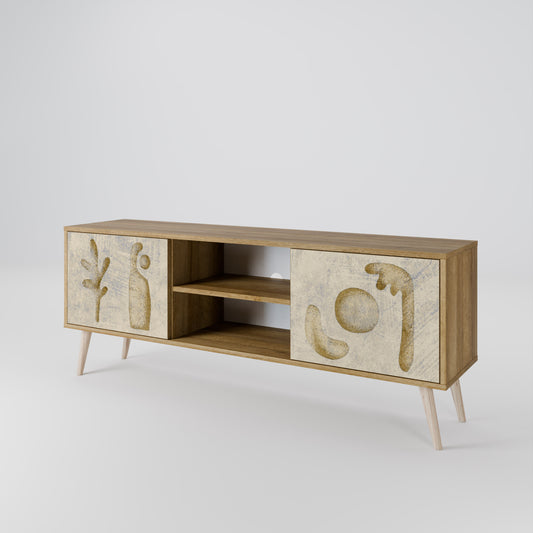 SAND SCULPTURES 2-Door TV Stand in Oak Effect