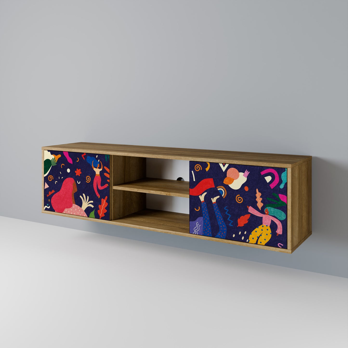 FESTIVE PLEASURES 2-Door TV Stand in Oak Effect