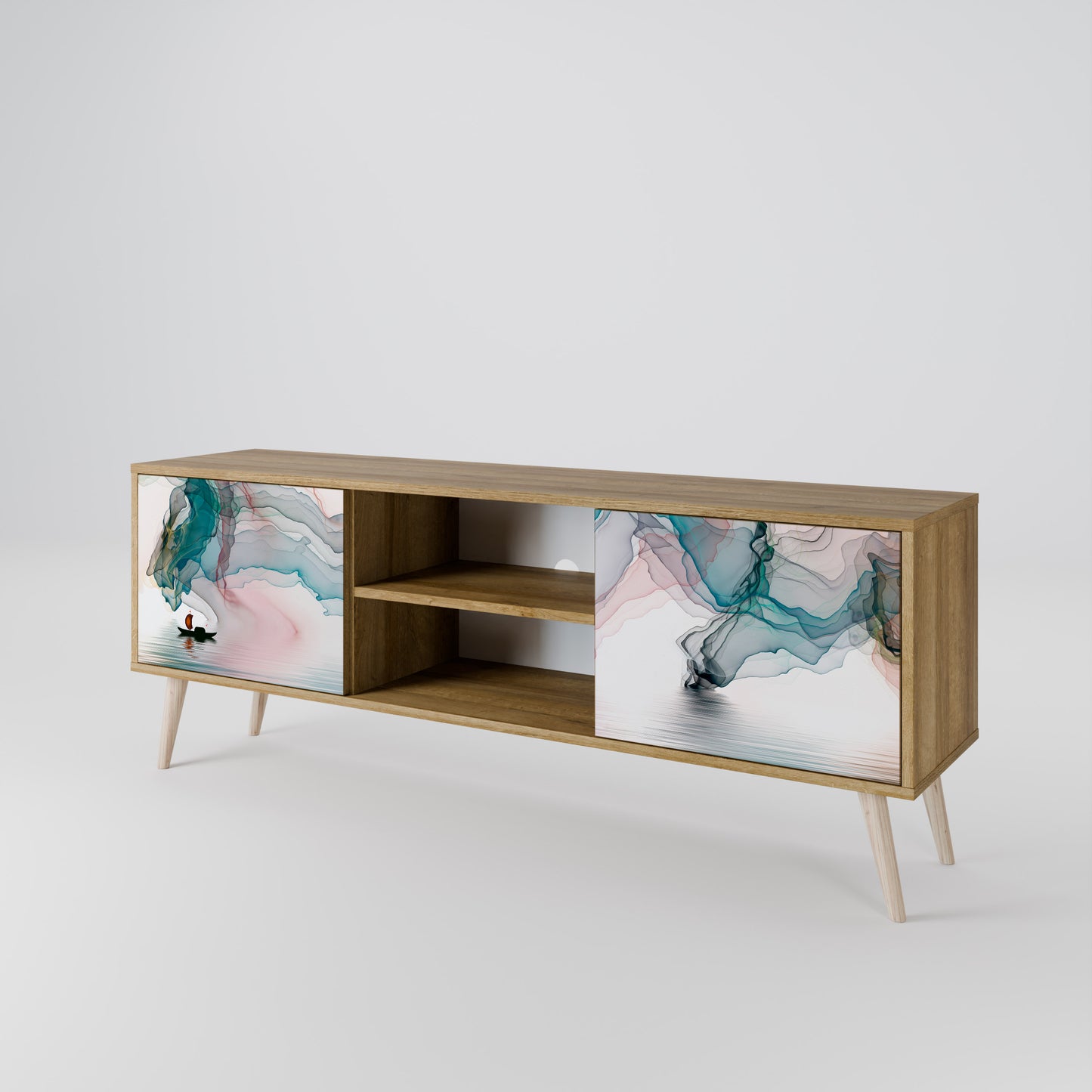 Mobile TV VELVET CROSSING a 2 ante effetto rovere