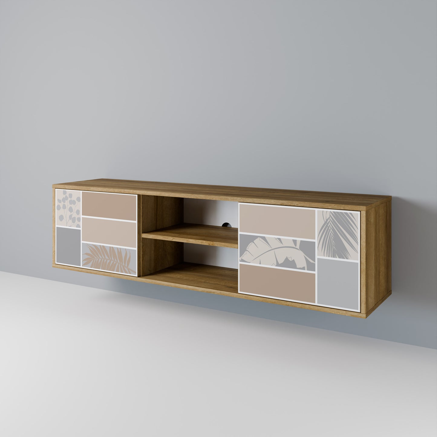 Mobile TV a 2 ante TROPICAL SHAPES in effetto rovere