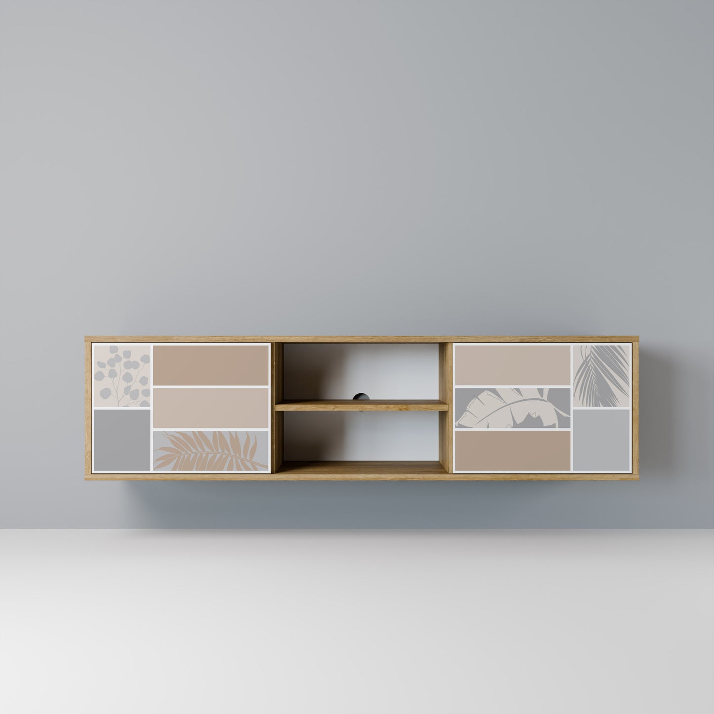 Mobile TV a 2 ante TROPICAL SHAPES in effetto rovere