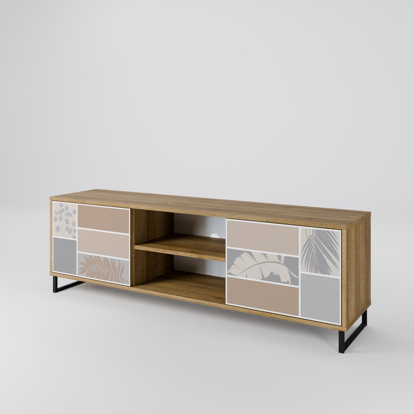 Mobile TV a 2 ante TROPICAL SHAPES in effetto rovere
