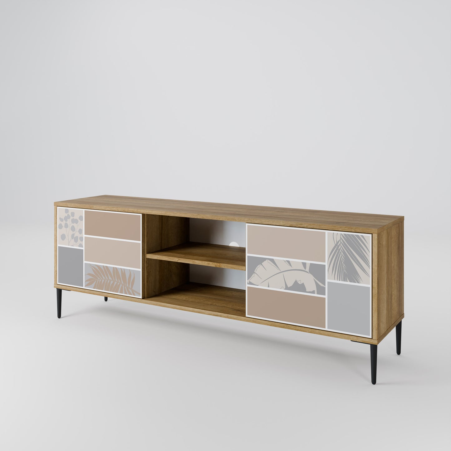 Mobile TV a 2 ante TROPICAL SHAPES in effetto rovere