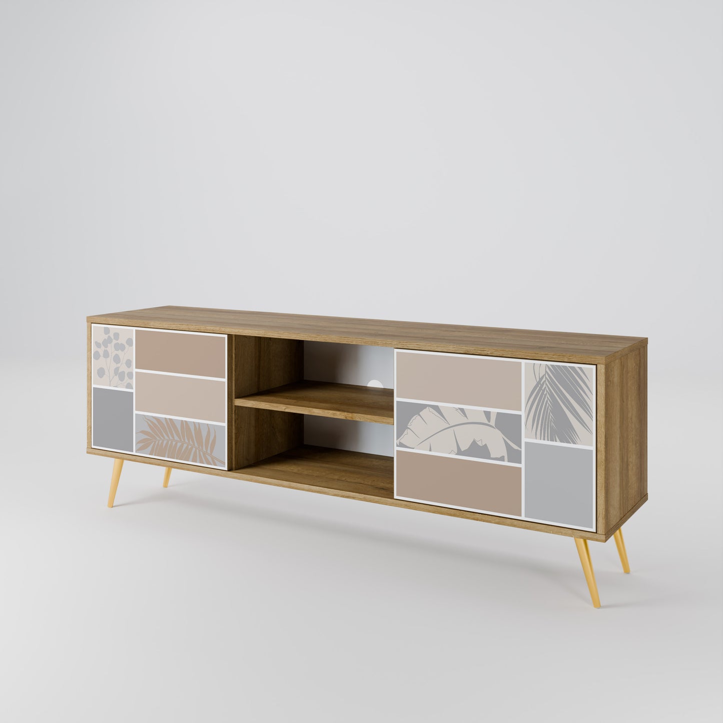 Mobile TV a 2 ante TROPICAL SHAPES in effetto rovere