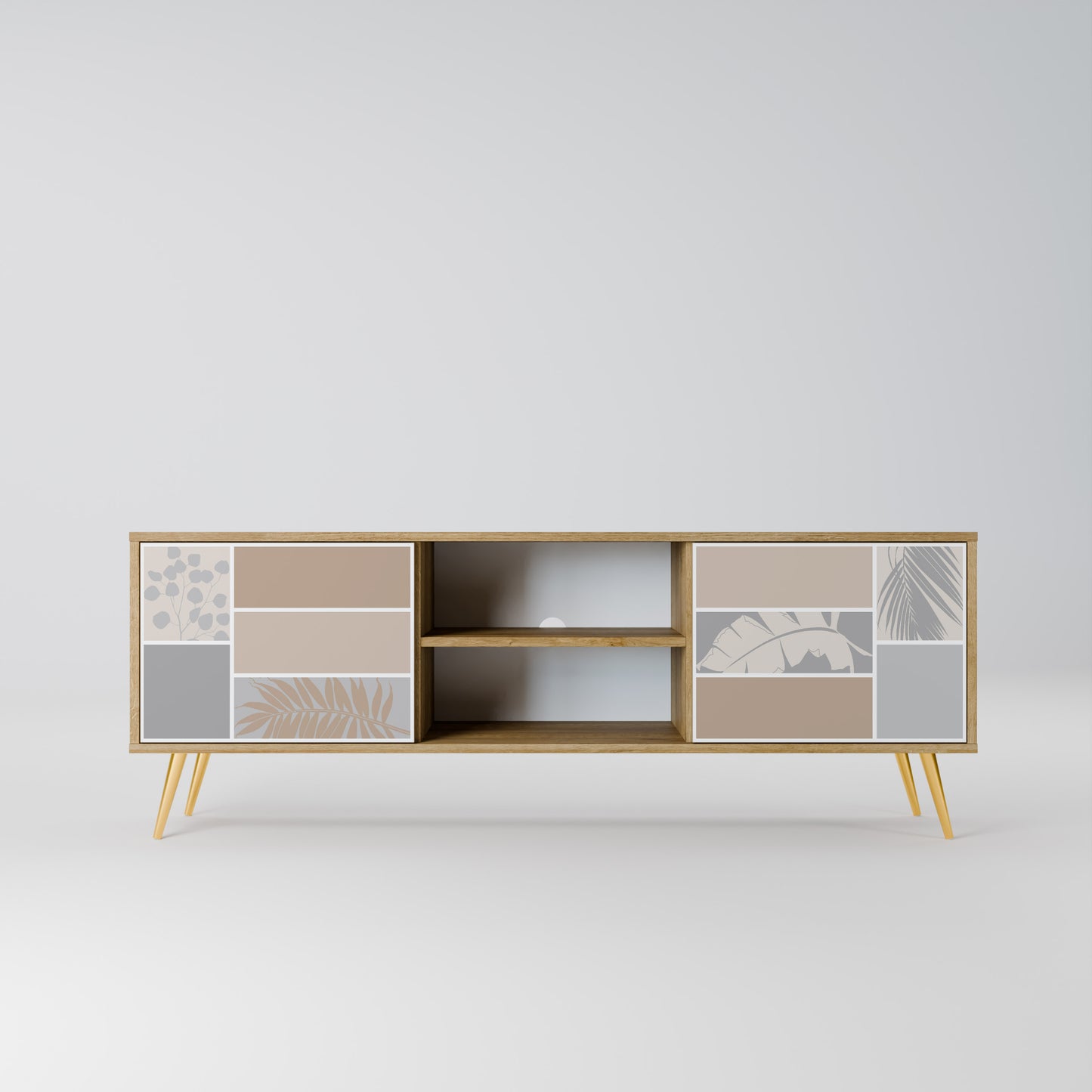 Mobile TV a 2 ante TROPICAL SHAPES in effetto rovere