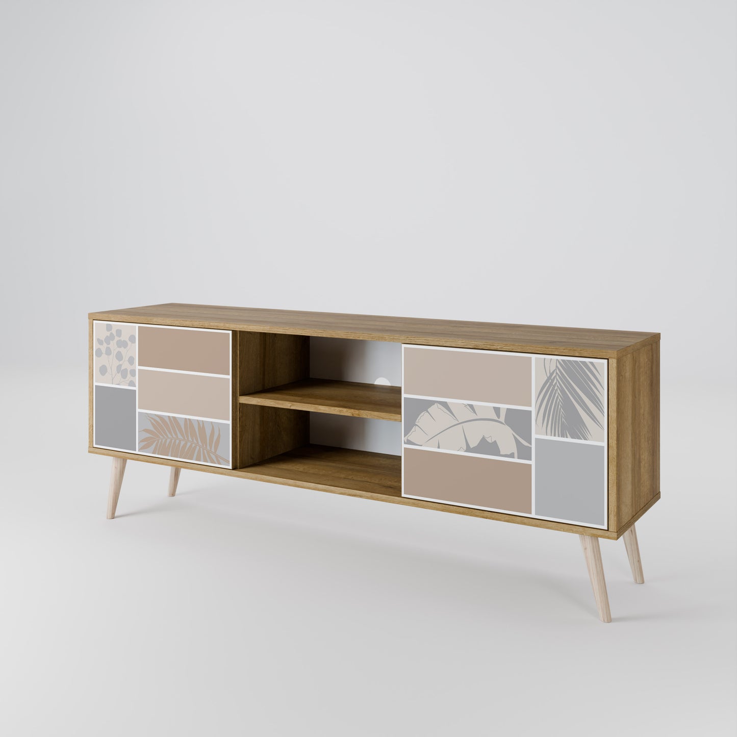 Mobile TV a 2 ante TROPICAL SHAPES in effetto rovere