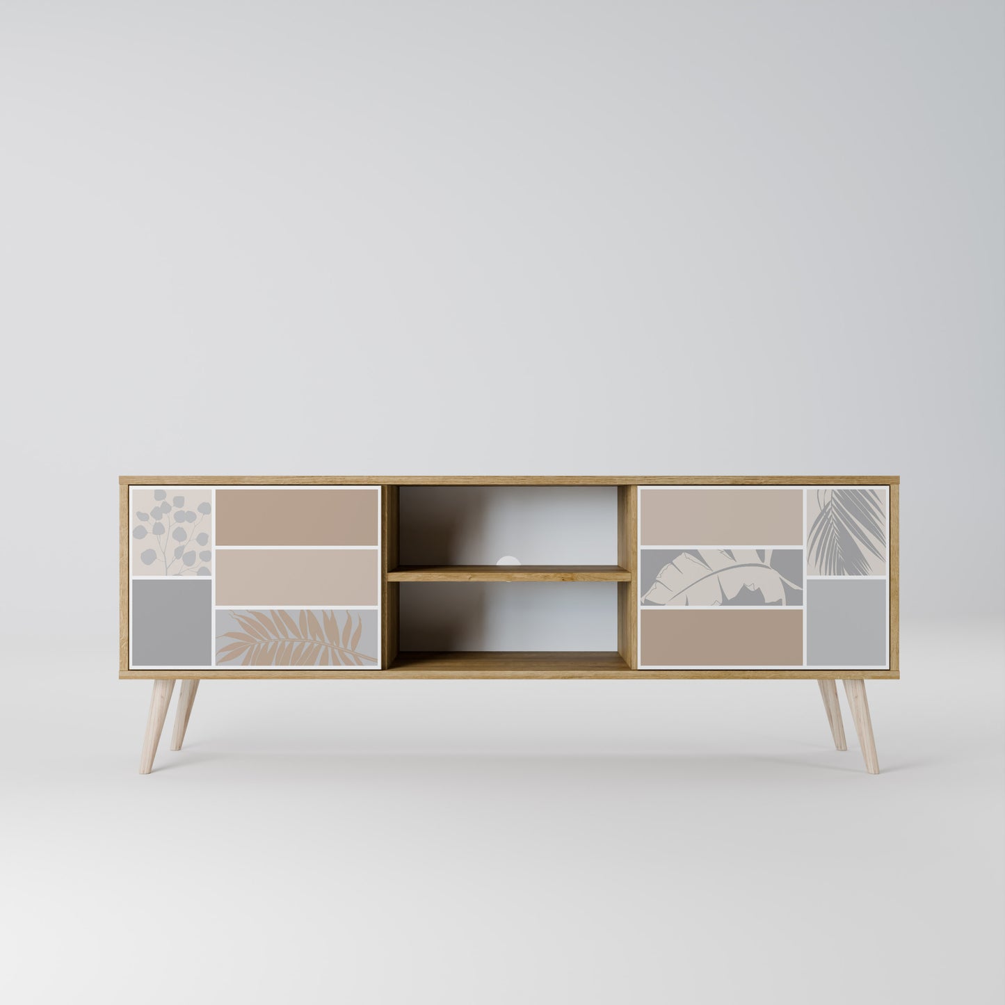 Mobile TV a 2 ante TROPICAL SHAPES in effetto rovere