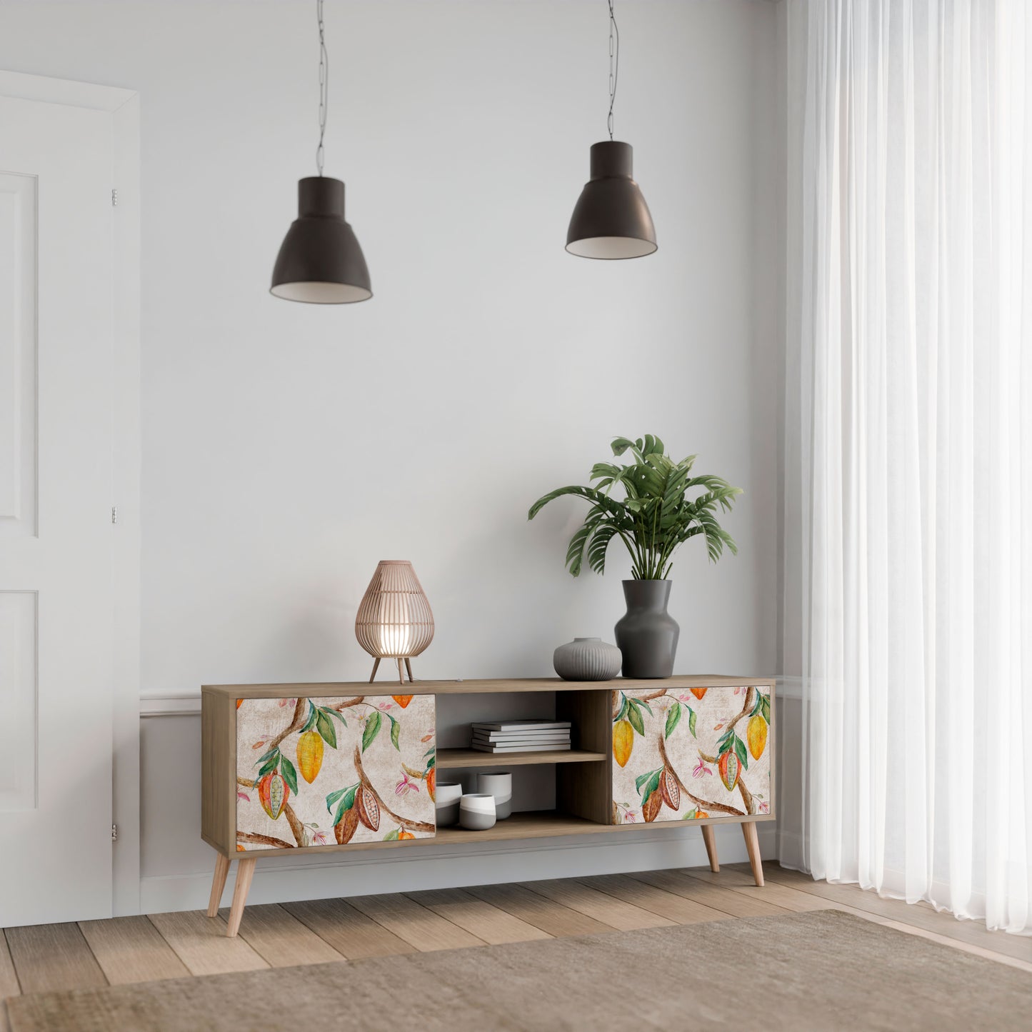 Mobile TV a 2 ante COCOA FRUITS in effetto rovere