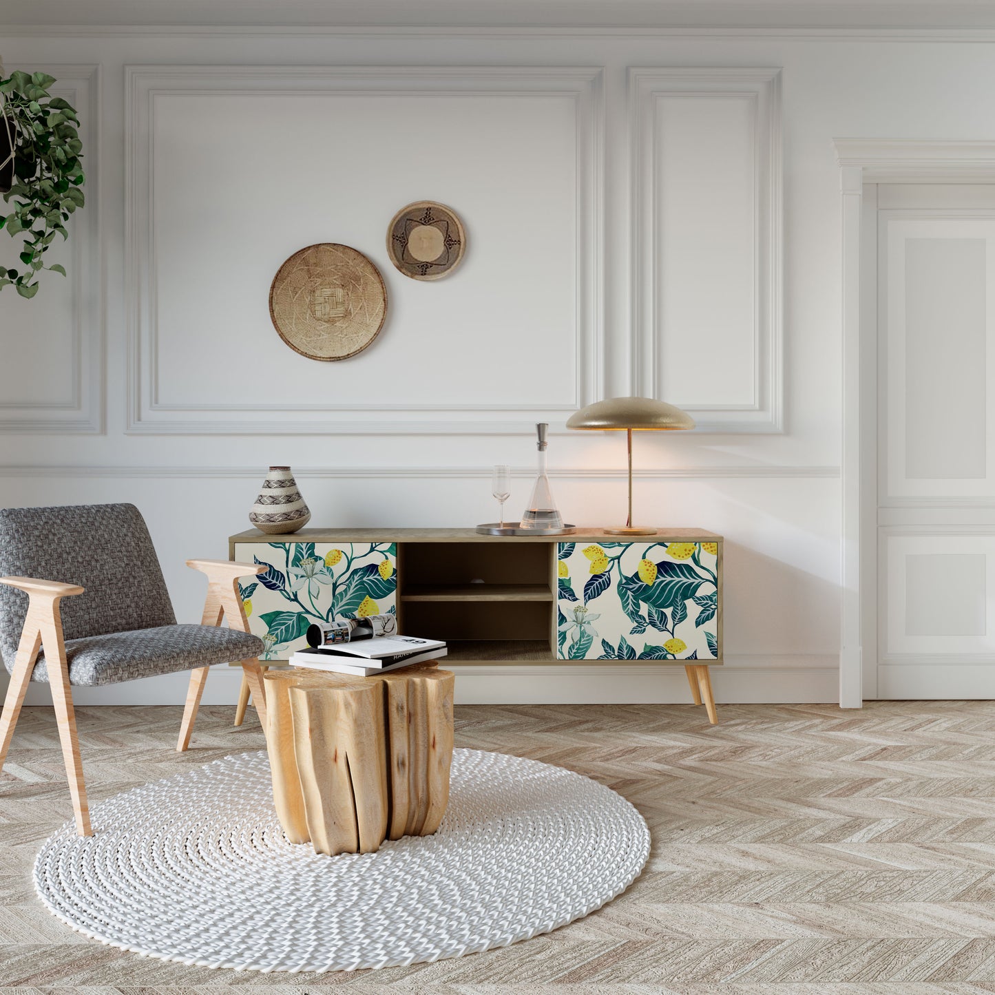 Mobile TV LEMON TREE a 2 ante effetto rovere