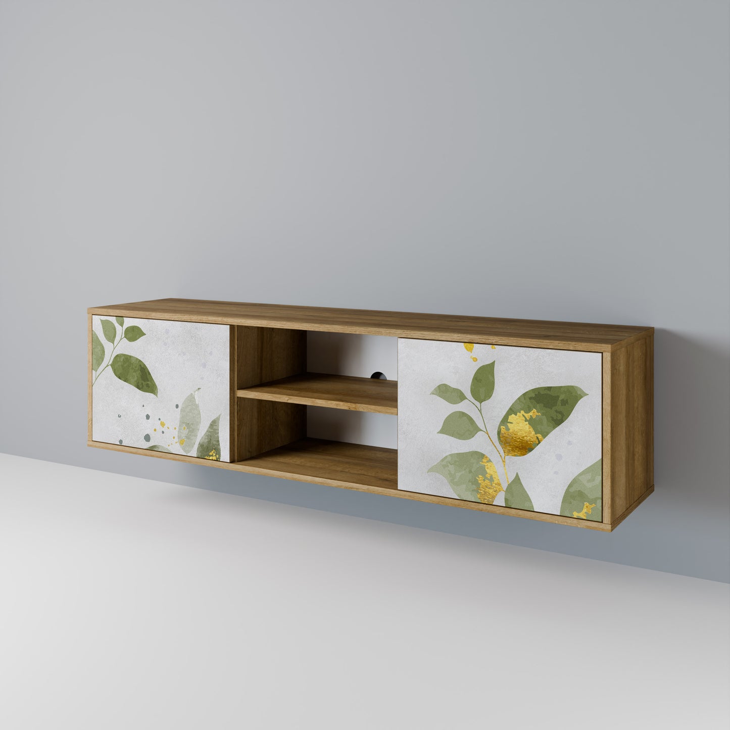 Mobile TV ELEGANT BOTANICS a 2 ante effetto rovere