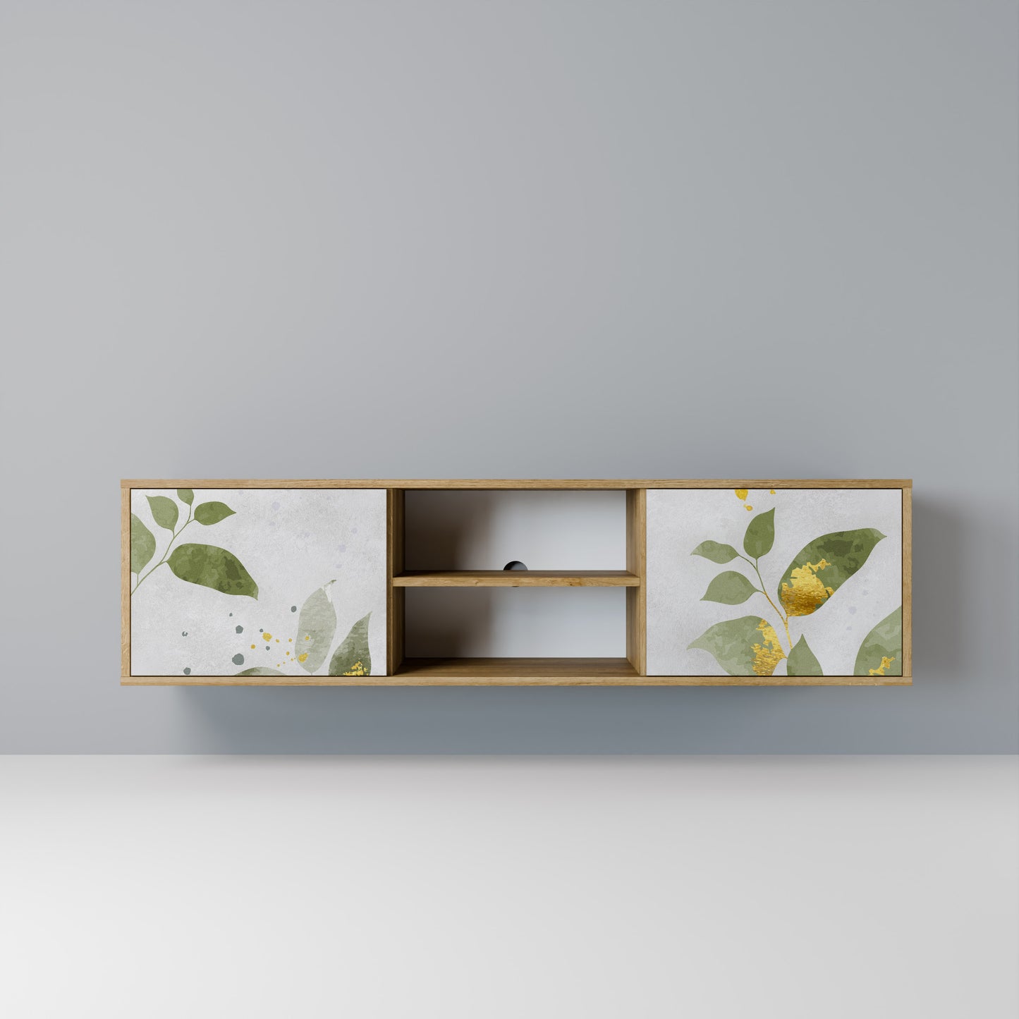 Mobile TV ELEGANT BOTANICS a 2 ante effetto rovere