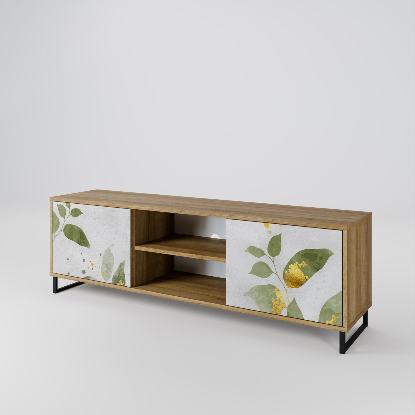 Mobile TV ELEGANT BOTANICS a 2 ante effetto rovere