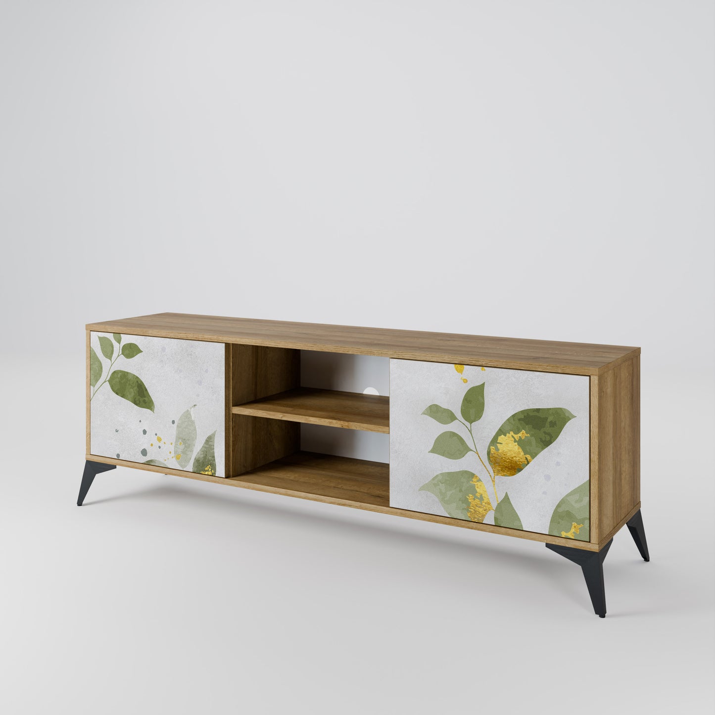 Mobile TV ELEGANT BOTANICS a 2 ante effetto rovere