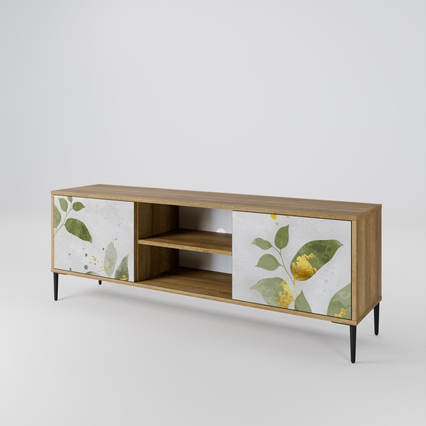 Mobile TV ELEGANT BOTANICS a 2 ante effetto rovere