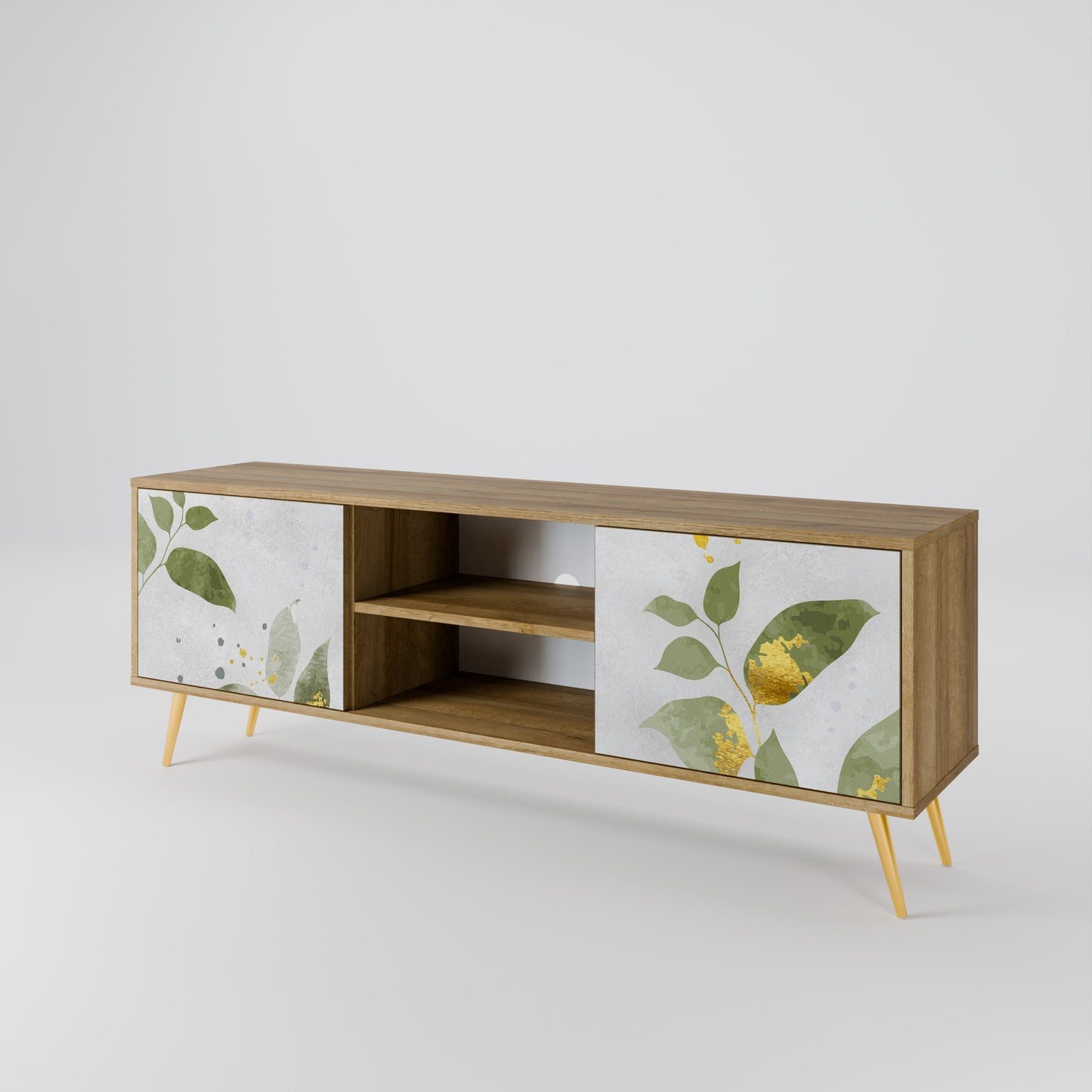 Mobile TV ELEGANT BOTANICS a 2 ante effetto rovere
