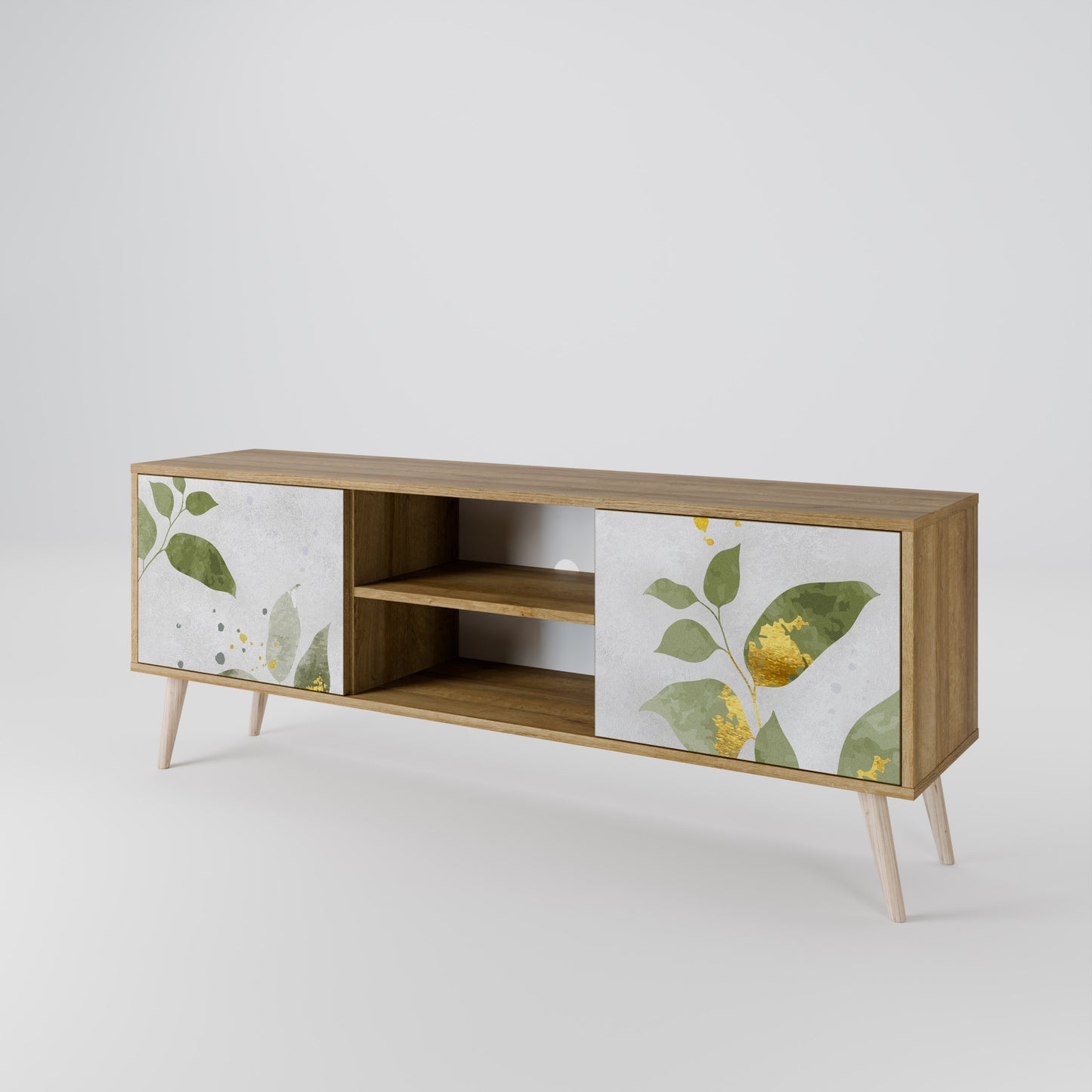 Mobile TV ELEGANT BOTANICS a 2 ante effetto rovere