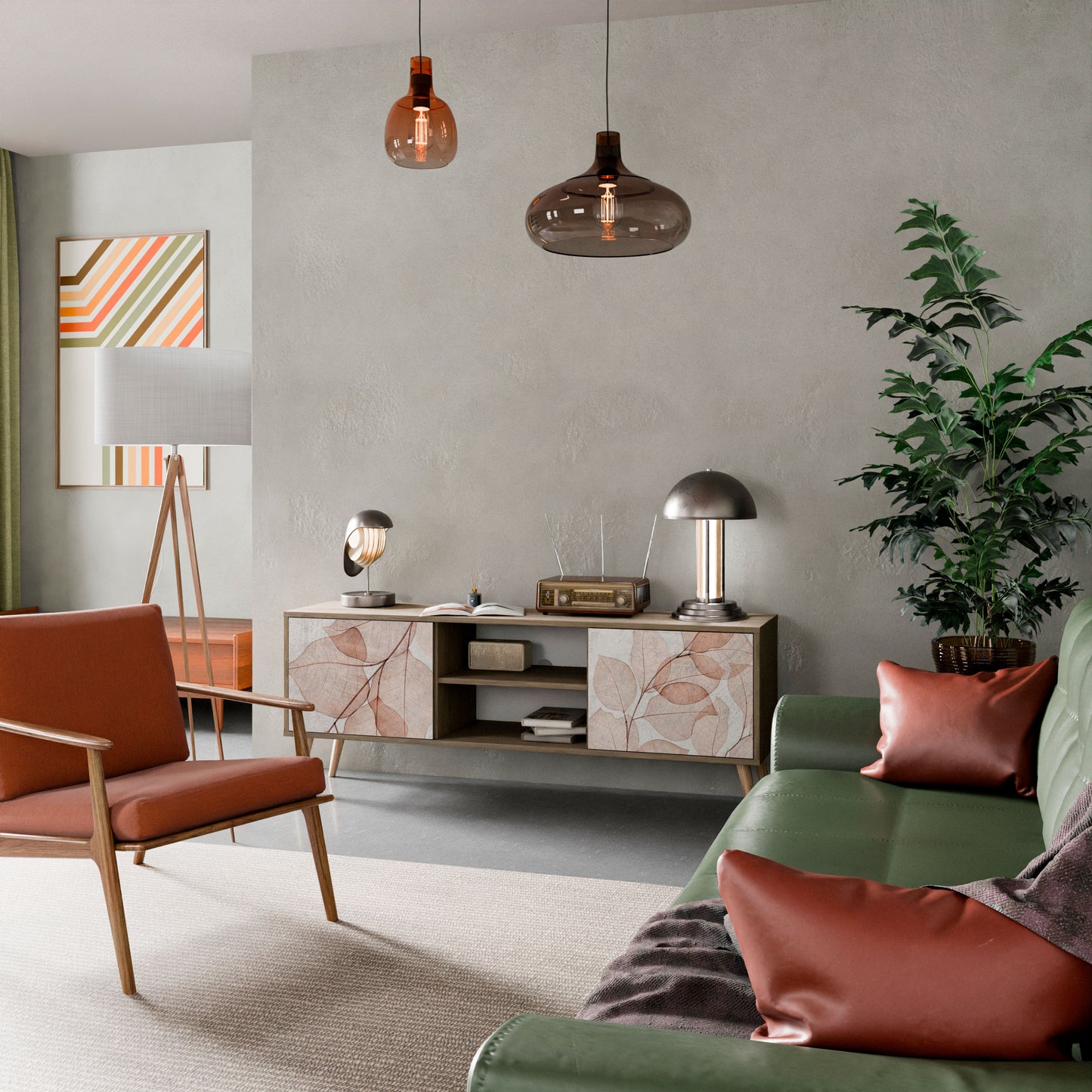 Mobile TV AUTUMN FRAGILITÀ a 2 ante in effetto rovere