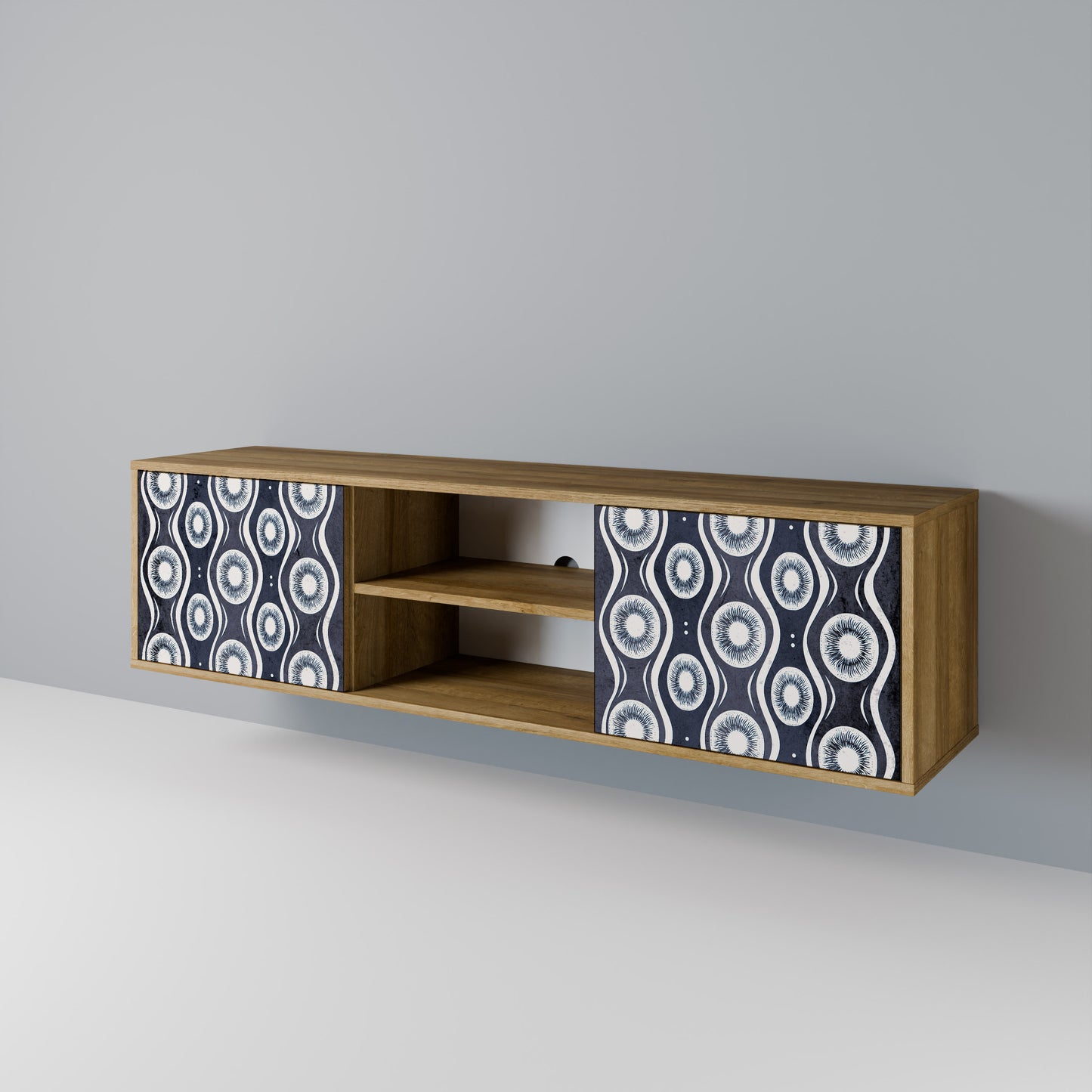 Mobile TV GRAPHITE EYES a 2 ante effetto rovere