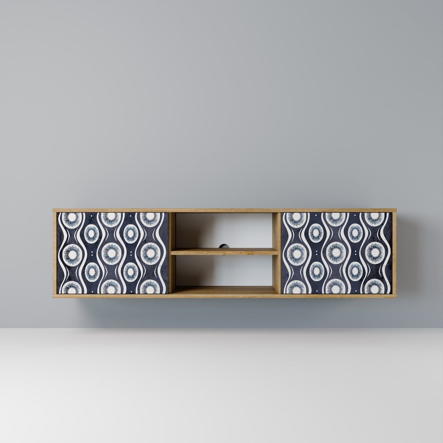 Mobile TV GRAPHITE EYES a 2 ante effetto rovere