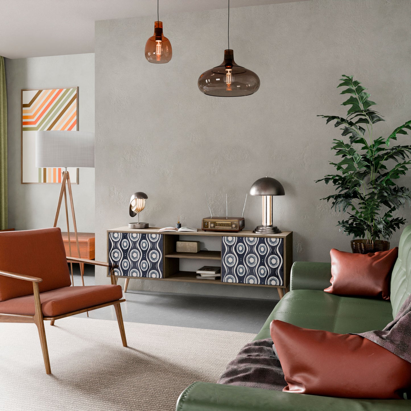 Mobile TV GRAPHITE EYES a 2 ante effetto rovere